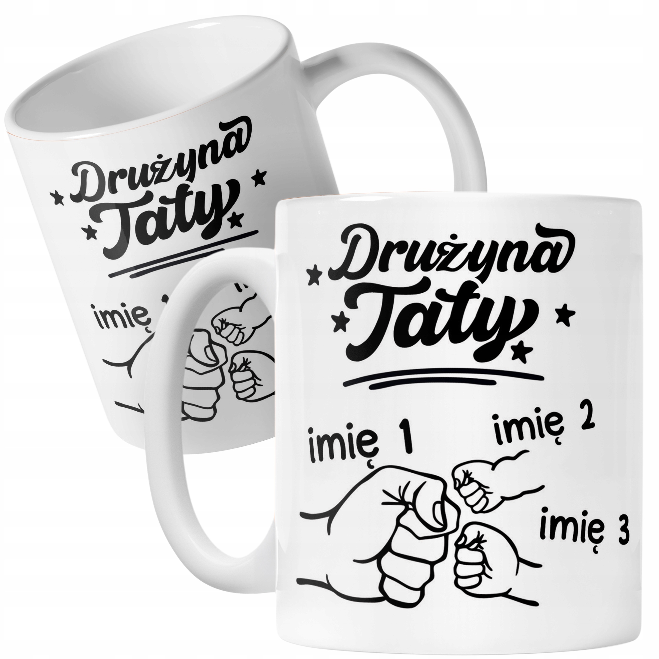 Kubek ceramiczny Personalizowany Dzień Ojca Najlepsza Drużyna 2 Dzieci