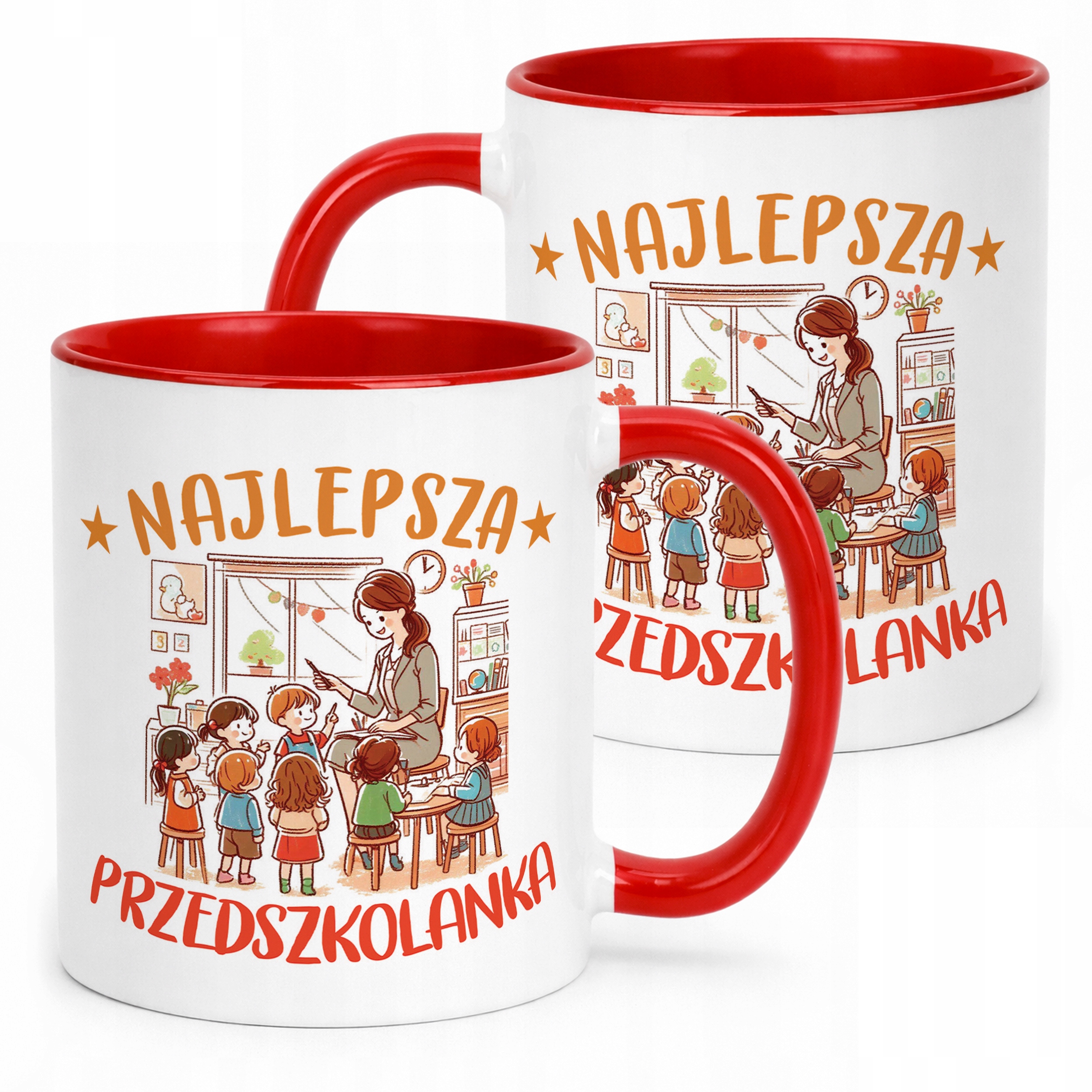 Kubek Czerwony Najlepsza Przedszkolanka Dzień Nauczyciela Prezent