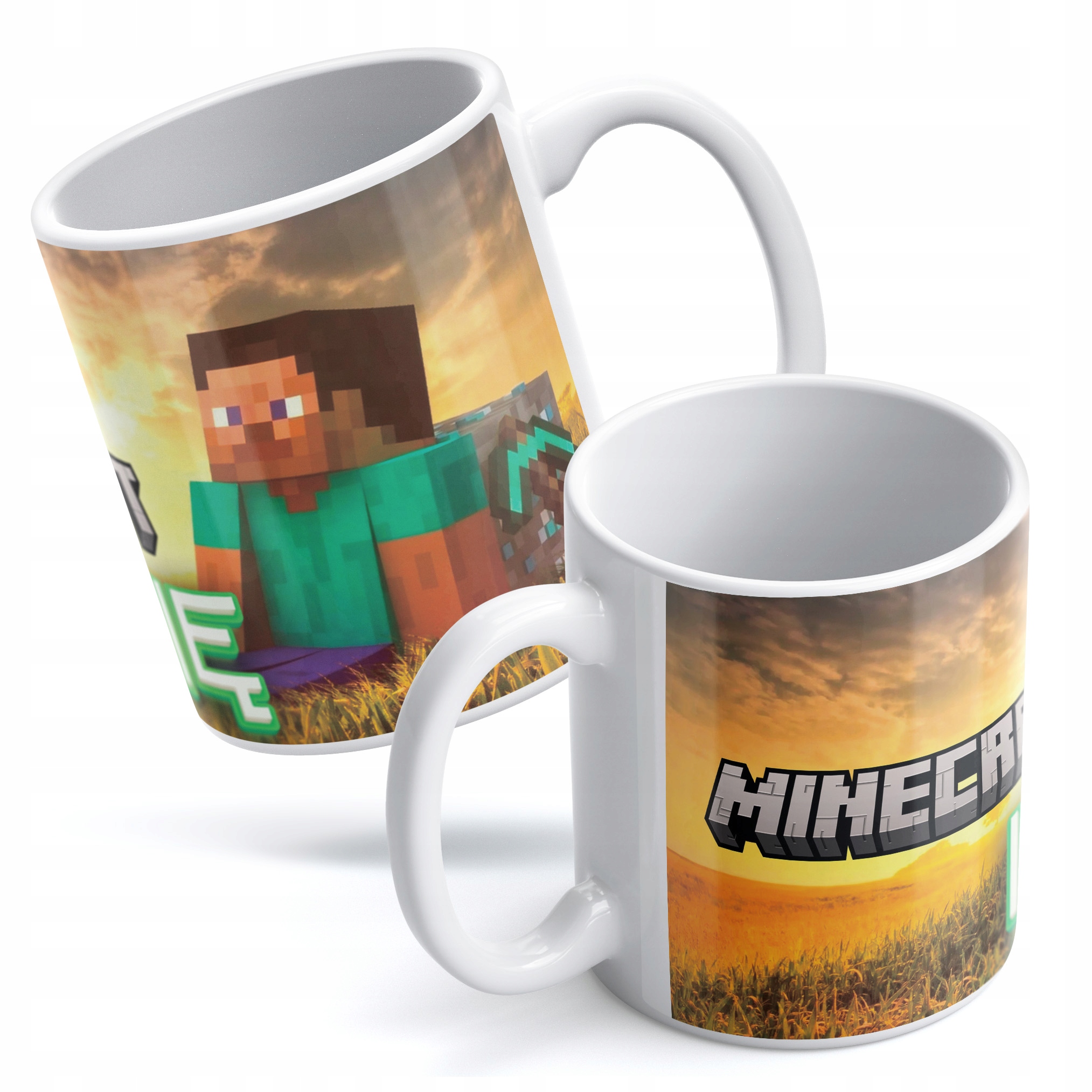 Zestaw Z Imieniem kubek + podkładka pod mysz 22×18 cm MINECRAFT Dla Gracza