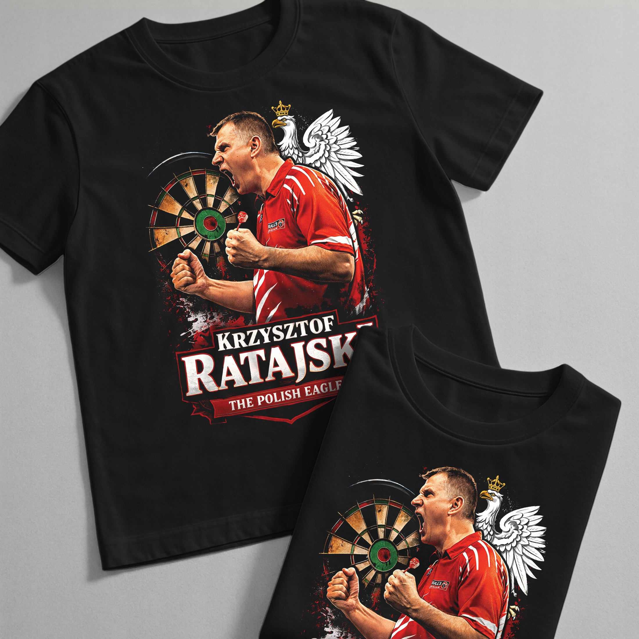 Koszulka czarna męska Krzysztof Ratajski Dart Polish Eagle PDC r. 3XL