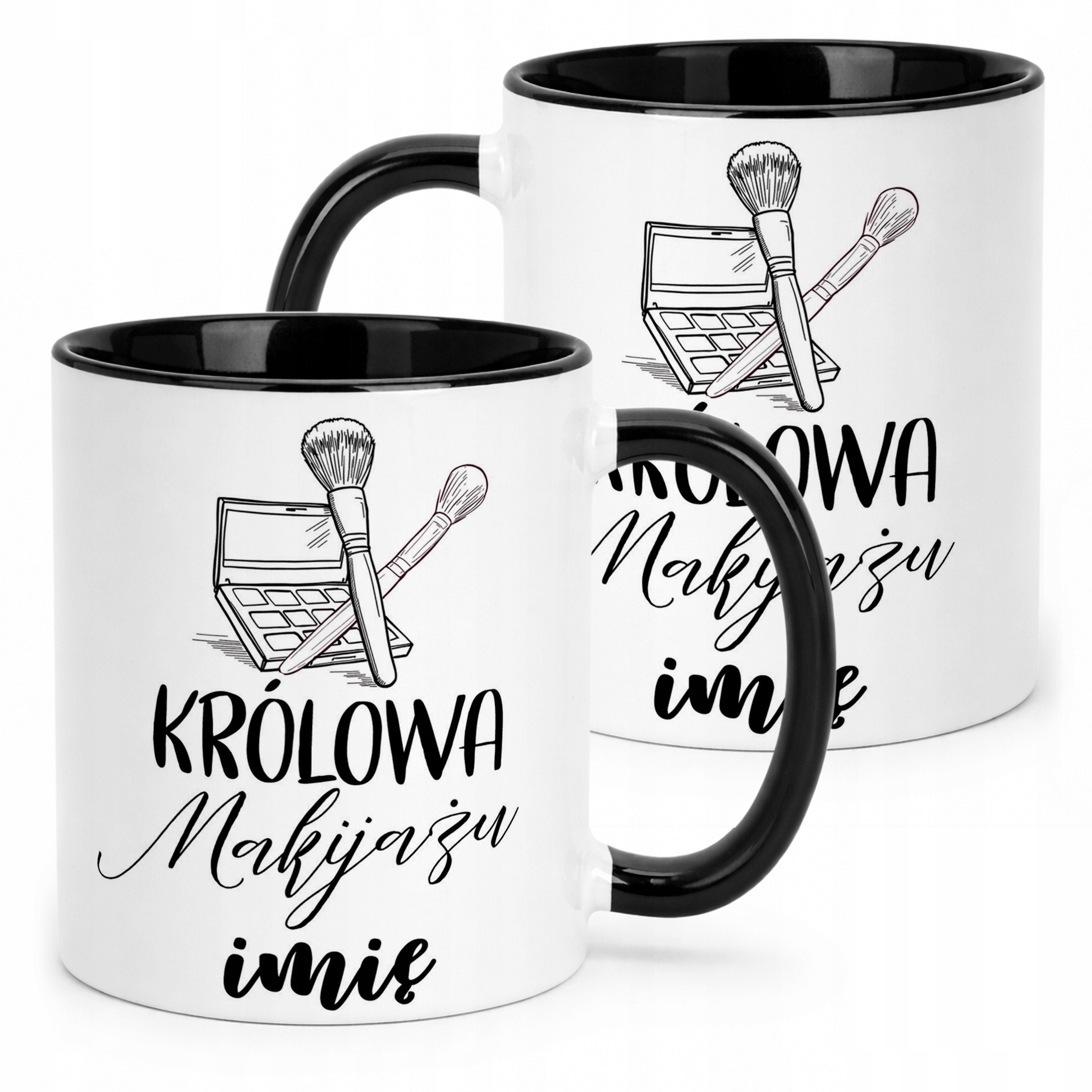 Kubek Czarny Personalizowany Królowa Makijażu Prezent