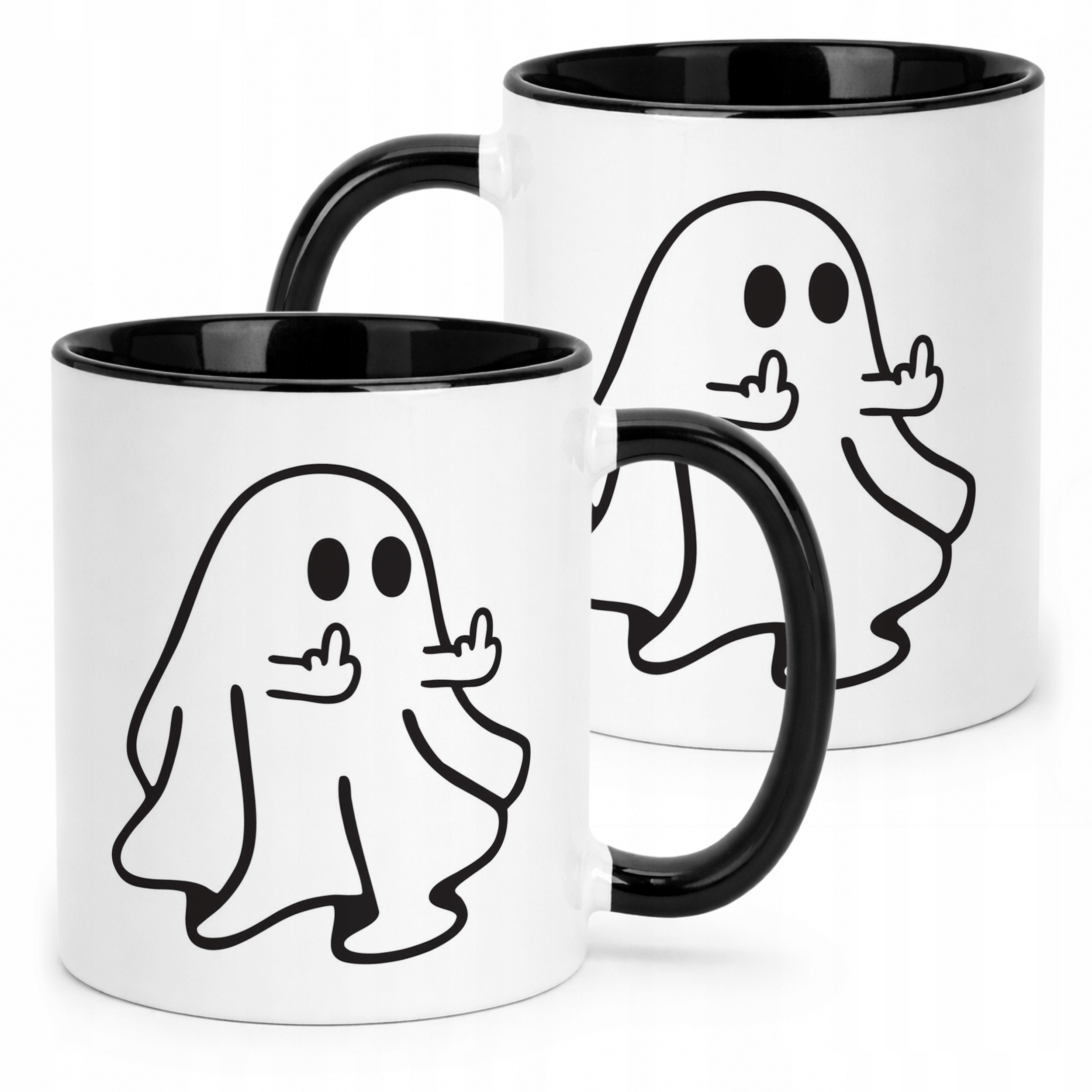Kubek Czarny Halloween Jesień Dynia Duch Prezent Upominek