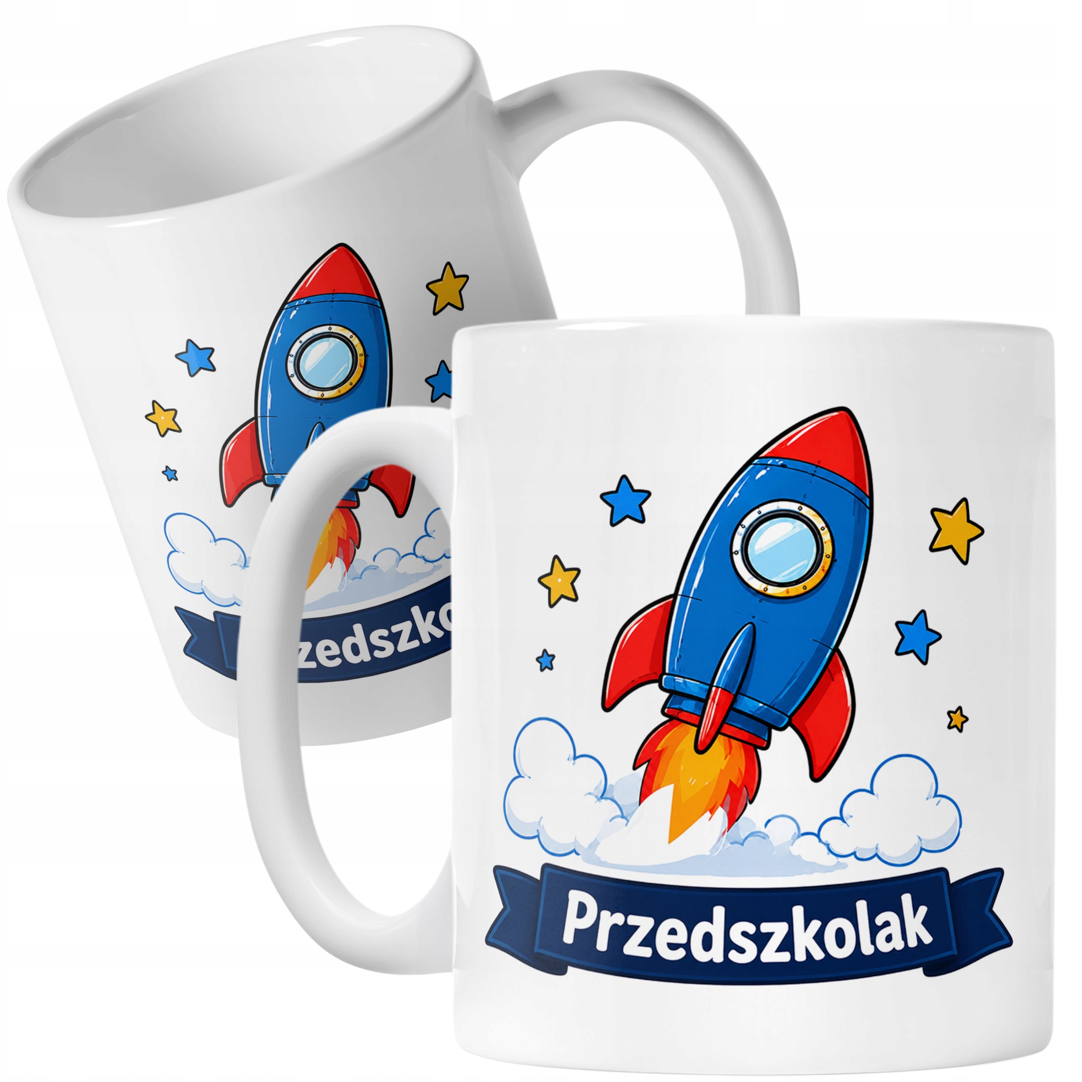Biały Kubek z nadrukiem Przedszkolak Szkoła Dla Dzieci Prezent