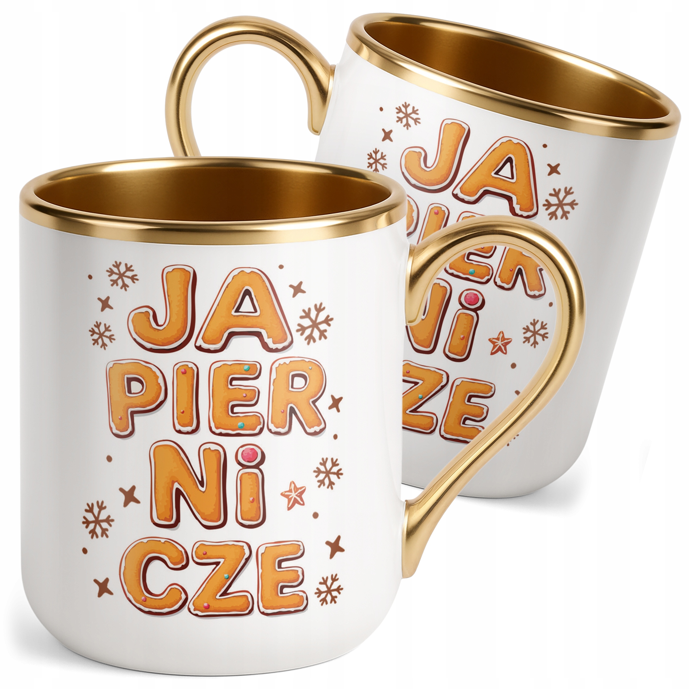 Kubek Premium Złoty Świąteczny Zabawny Japiernicze Boże Narodzenie