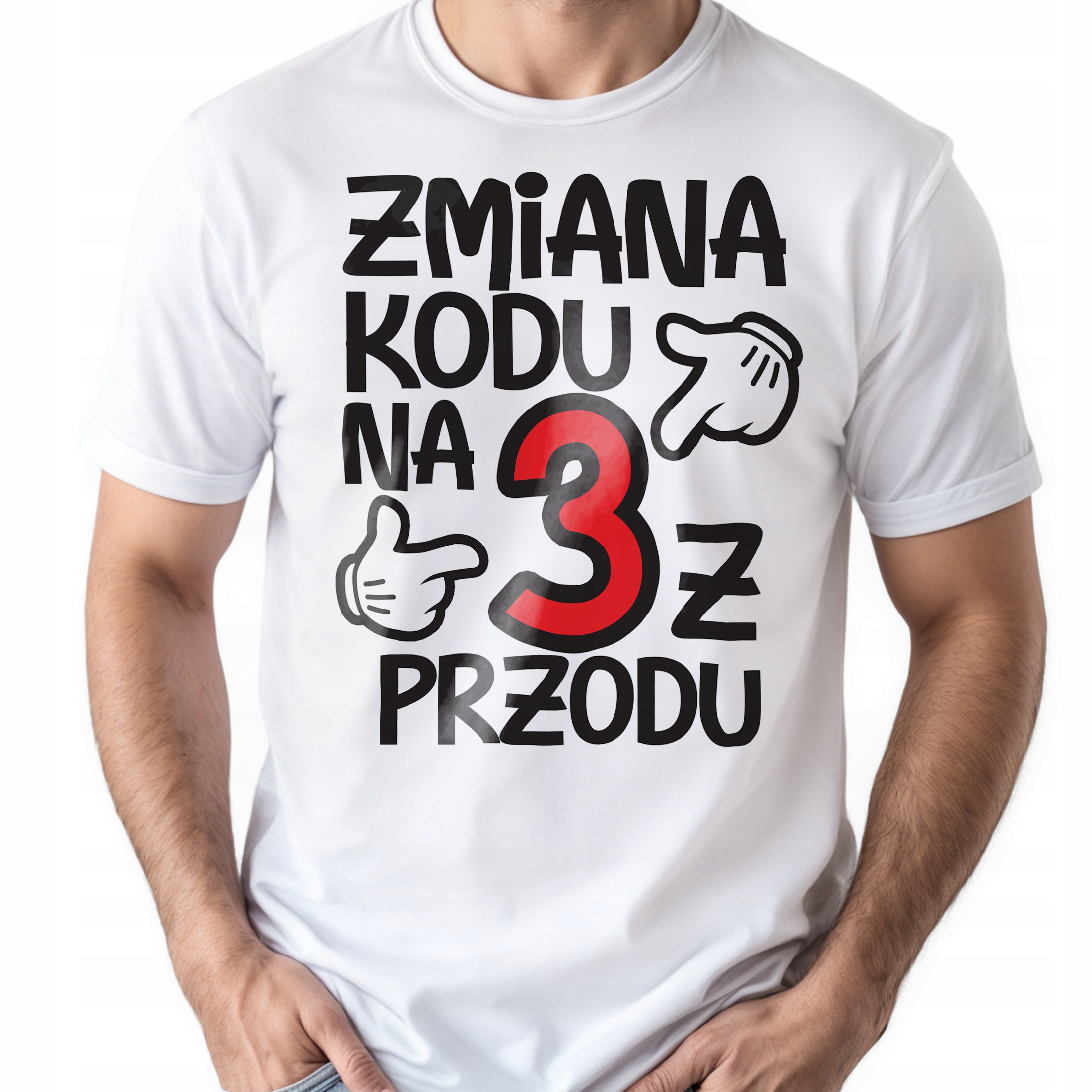 Koszulka biała męska Zmiana Kodu 30 Urodziny Prezent
