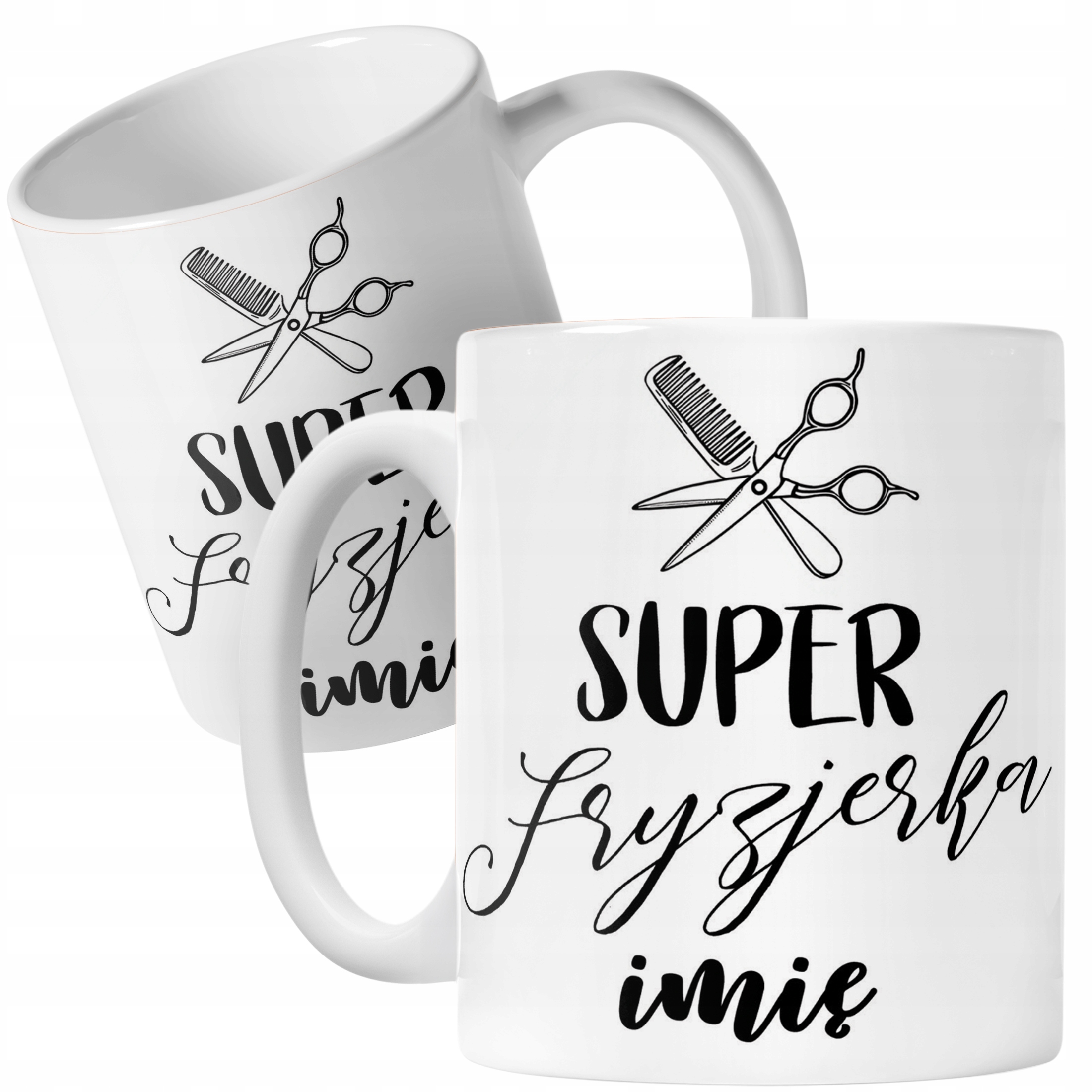Kubek Ceramiczny Personalizowany Super Fryzjerka Dla Fryzjerki Prezent