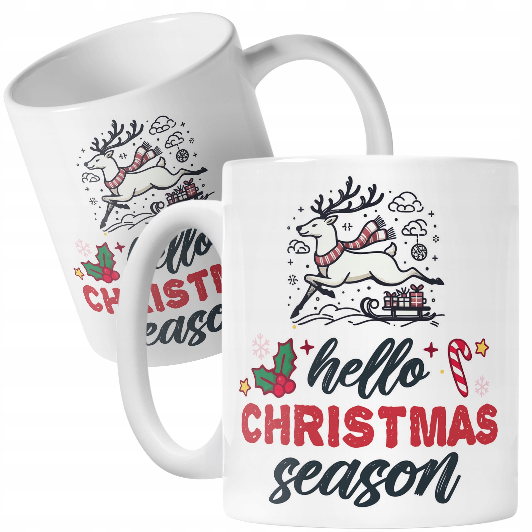 Kubek Ceramiczny Świąteczny Hello Christmas Boże Narodzenie Prezent