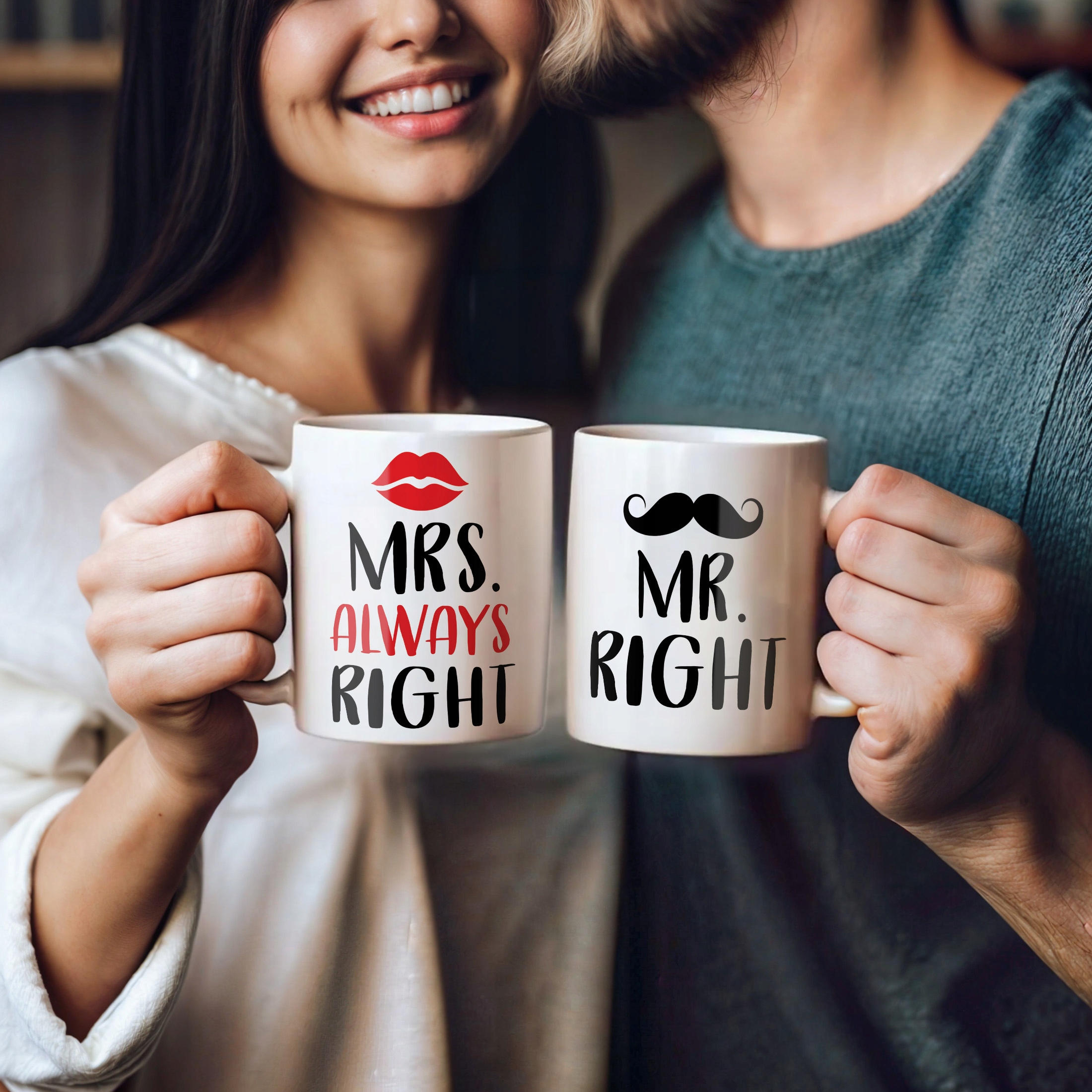 Zestaw kubków na Walentynki MR RIGHT & MRS ALWAYS RIGHT Dla Pary