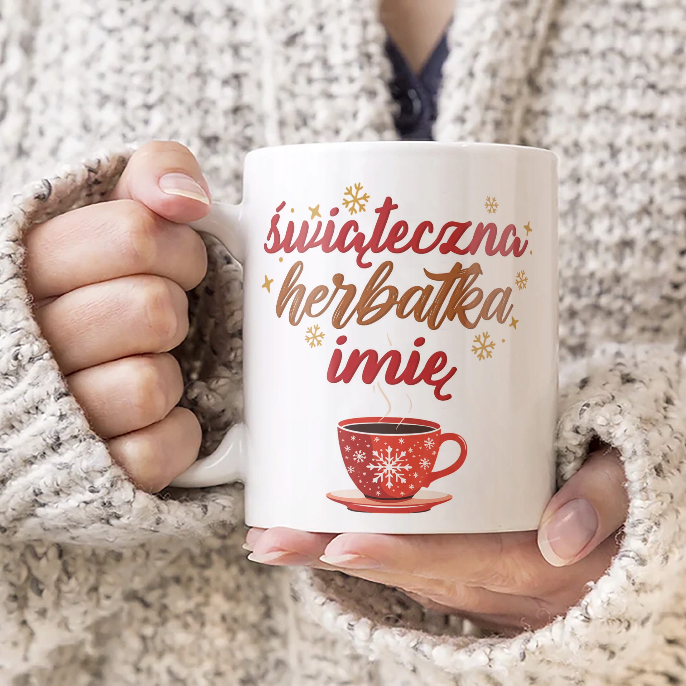 Kubek Ceramiczny Personalizowany Świąteczna Herbatka Prezent
