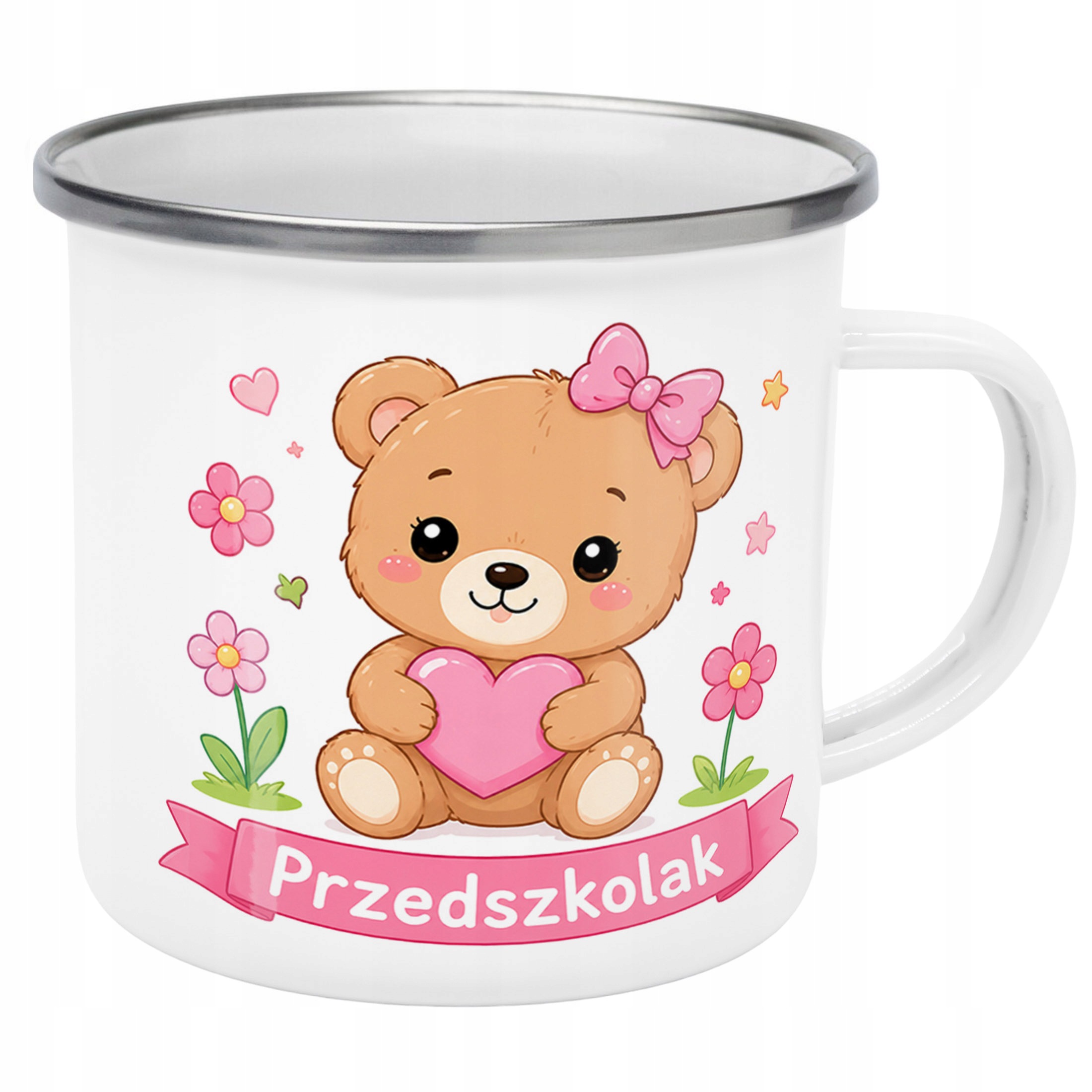 Zestaw Plecak Worek Kubek Emaliowany Z Nadrukiem Przedszkolak Szkoła