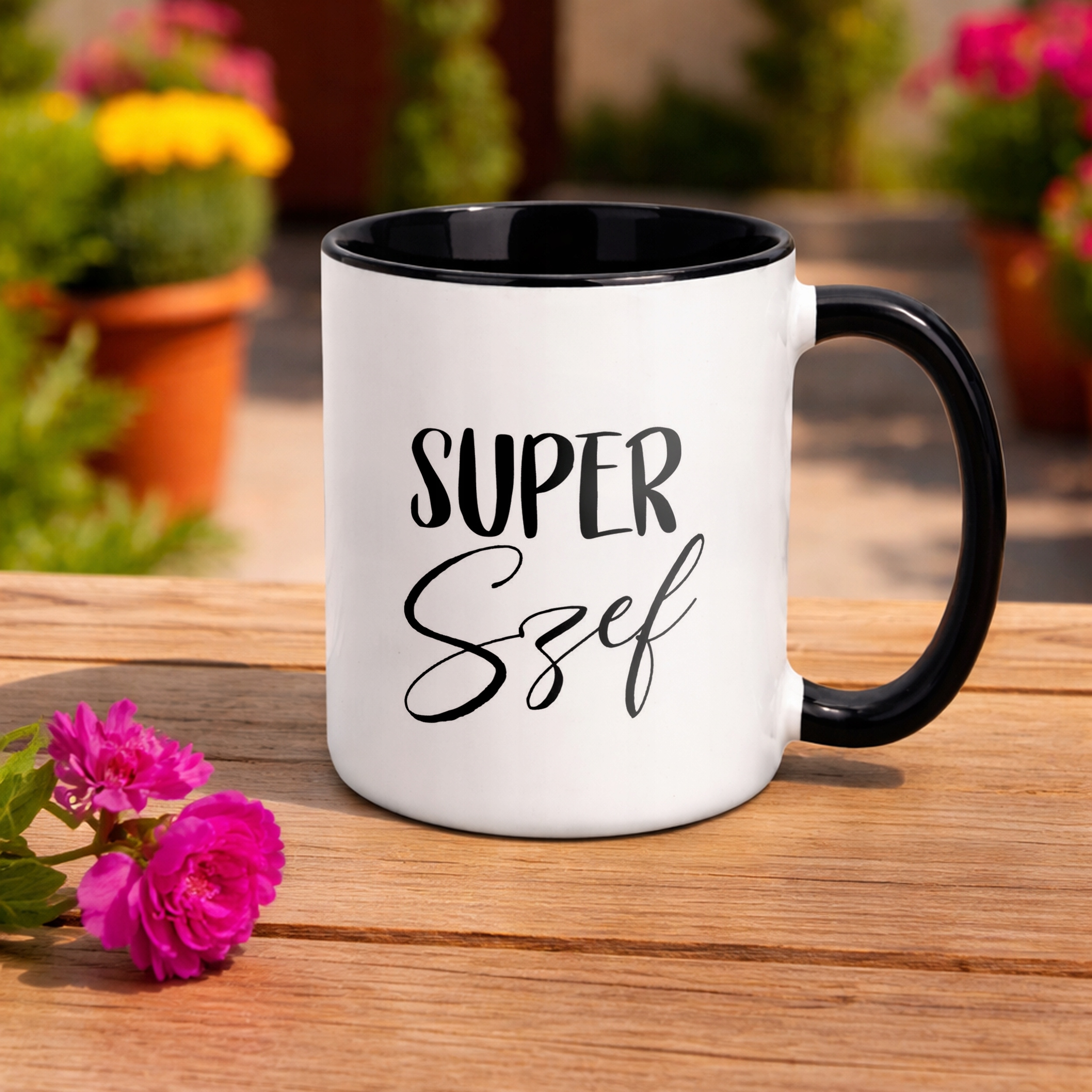 Kubek Czarny Super Szef Dla Szefa Praca Prezent Upominek