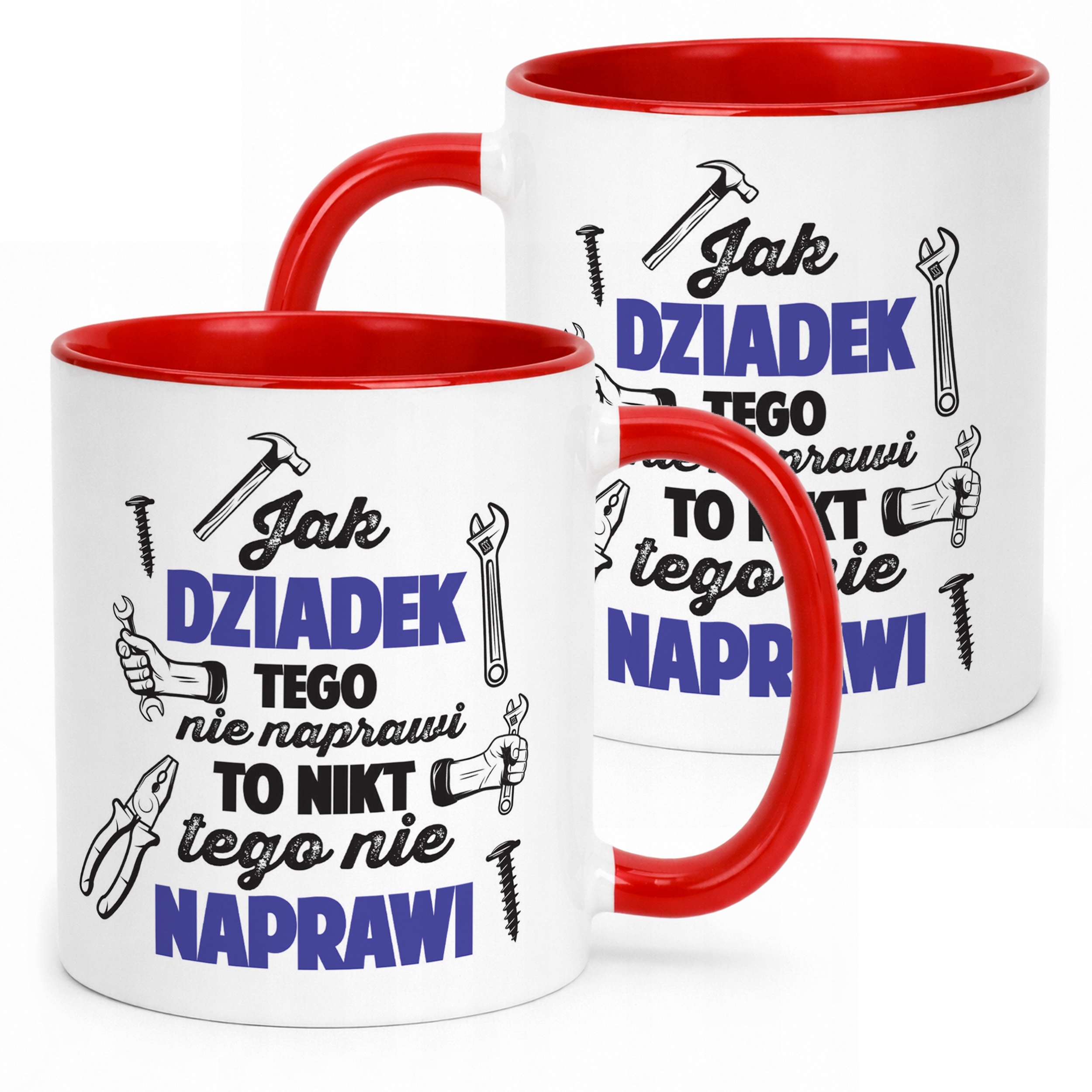 Kubek Czerwony Dzień Dziadka Dla Dziadka Prezent Upominek
