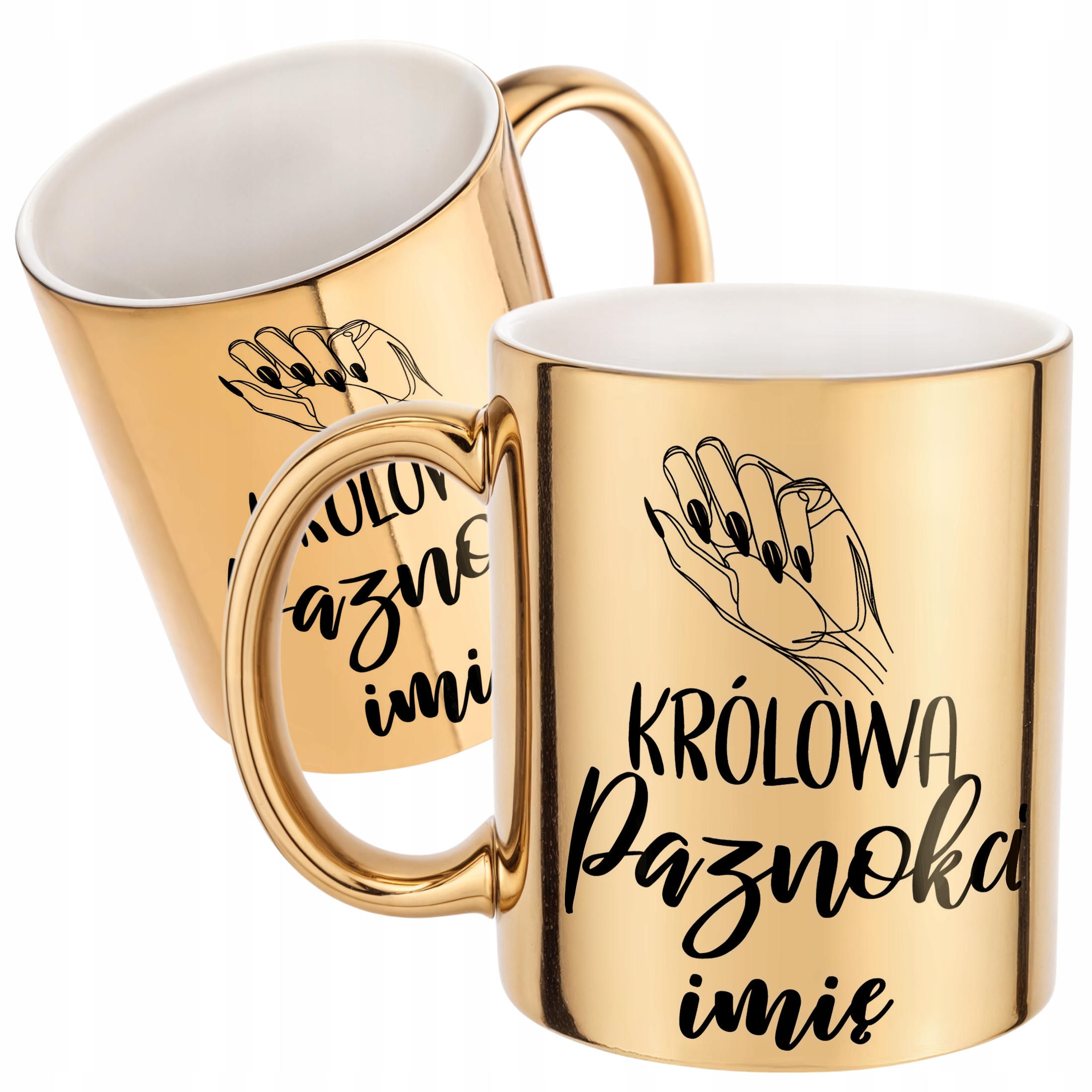 Złoty Kubek Personalizowany Królowa Paznokci Dla Stylistki Prezent