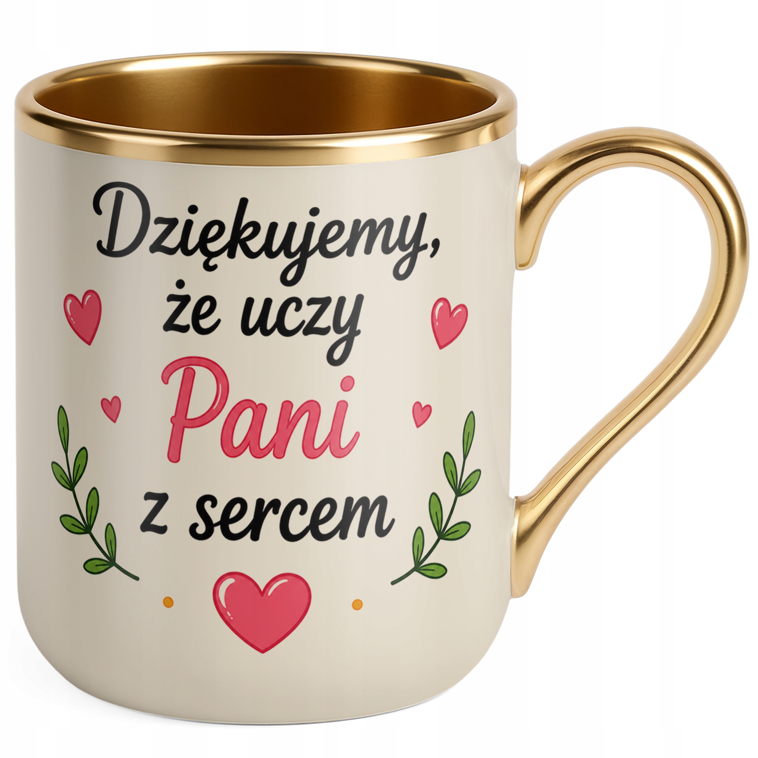 Kubek Premium Złoty Ecru Dzień Nauczyciela Dla Nauczycielki Prezent