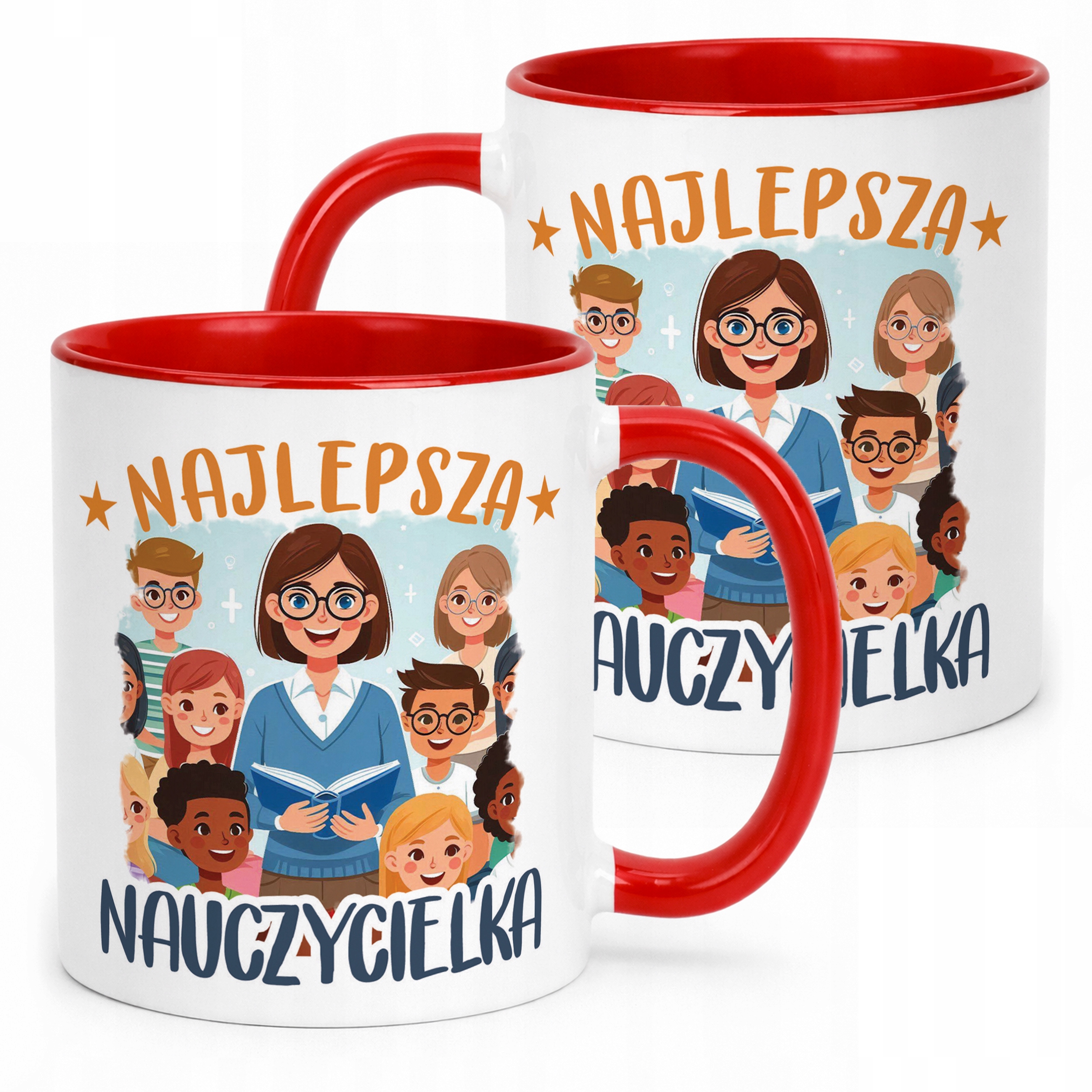 Kubek Czerwony Najlepsza Nauczycielka Dzień Nauczyciela Prezent