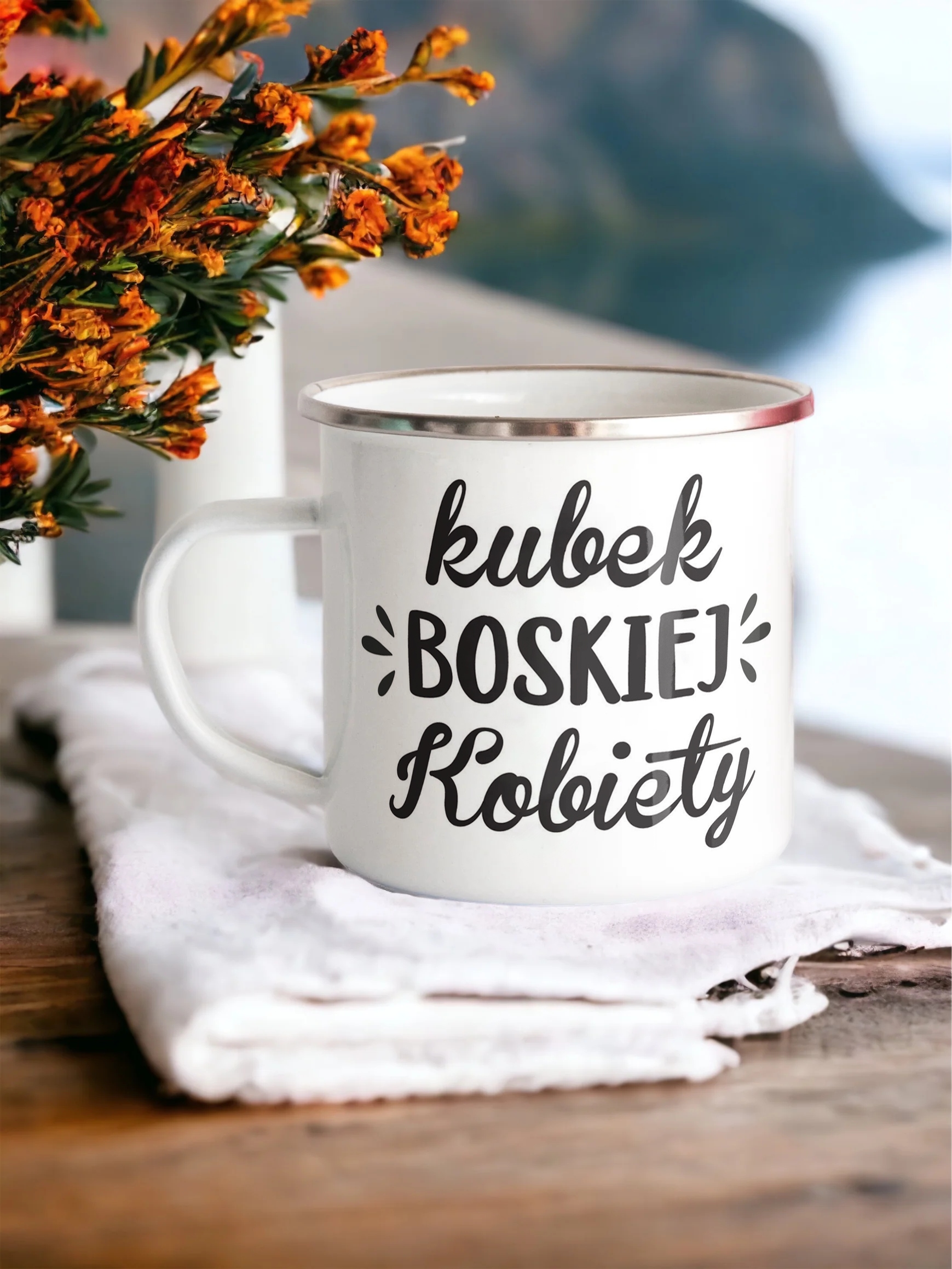 Emaliowany Kubek Garnuszek Dzień Kobiet Dla Kobiety Prezent Upominek