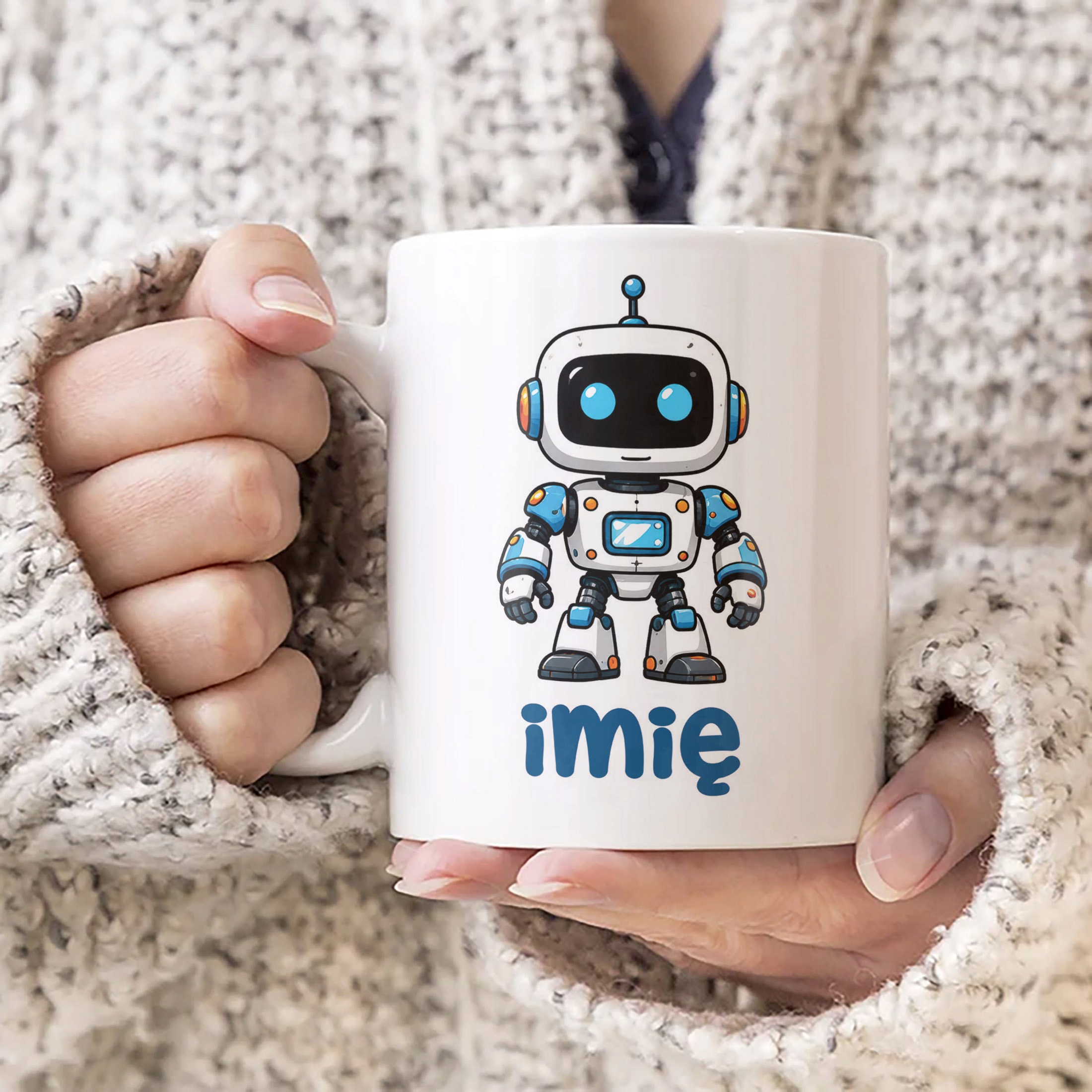 Zestaw Personalizowany Plecak Worek Kubek Robot Prezent