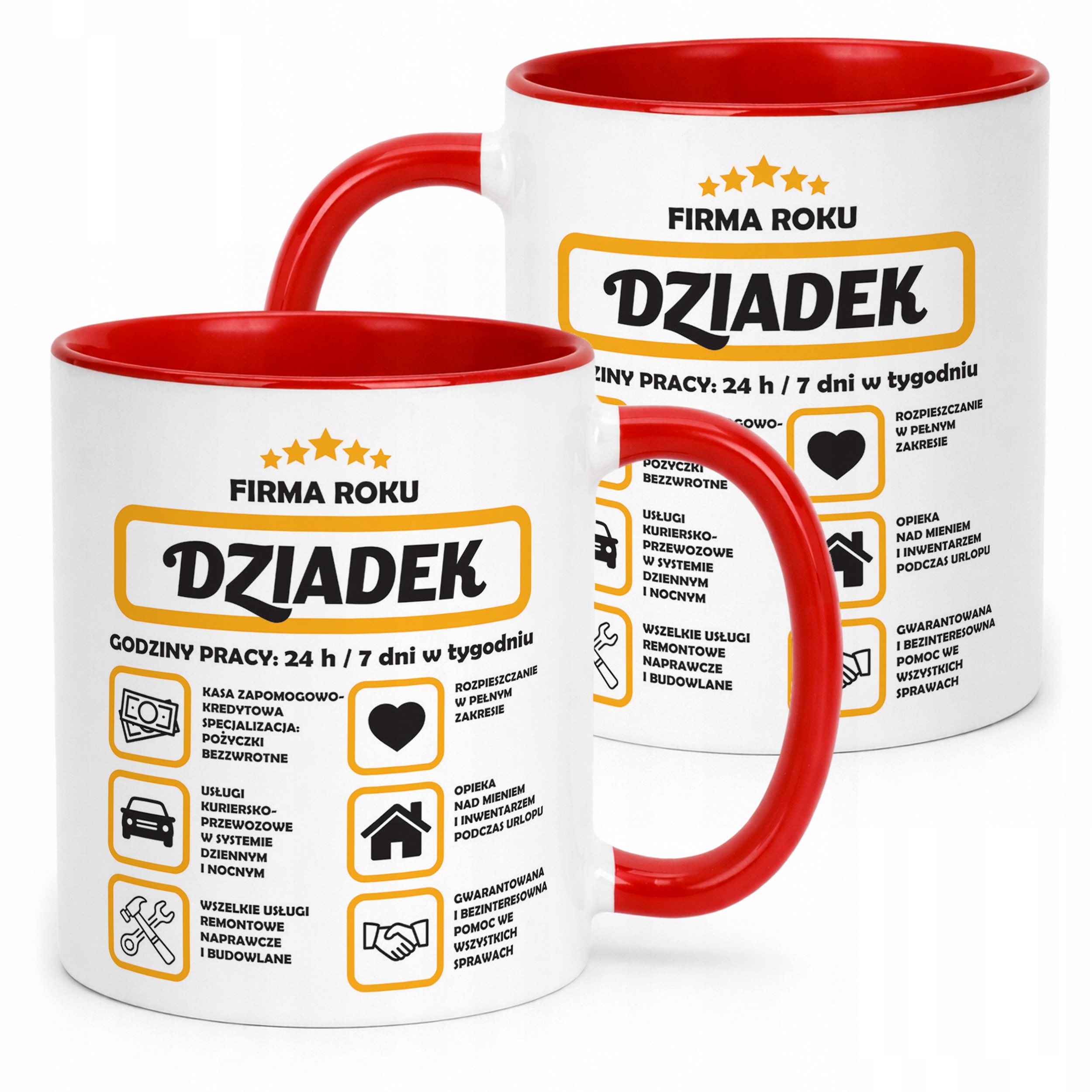 Kubek Czerwony Dzień Dziadka Dla Dziadka Prezent Upominek