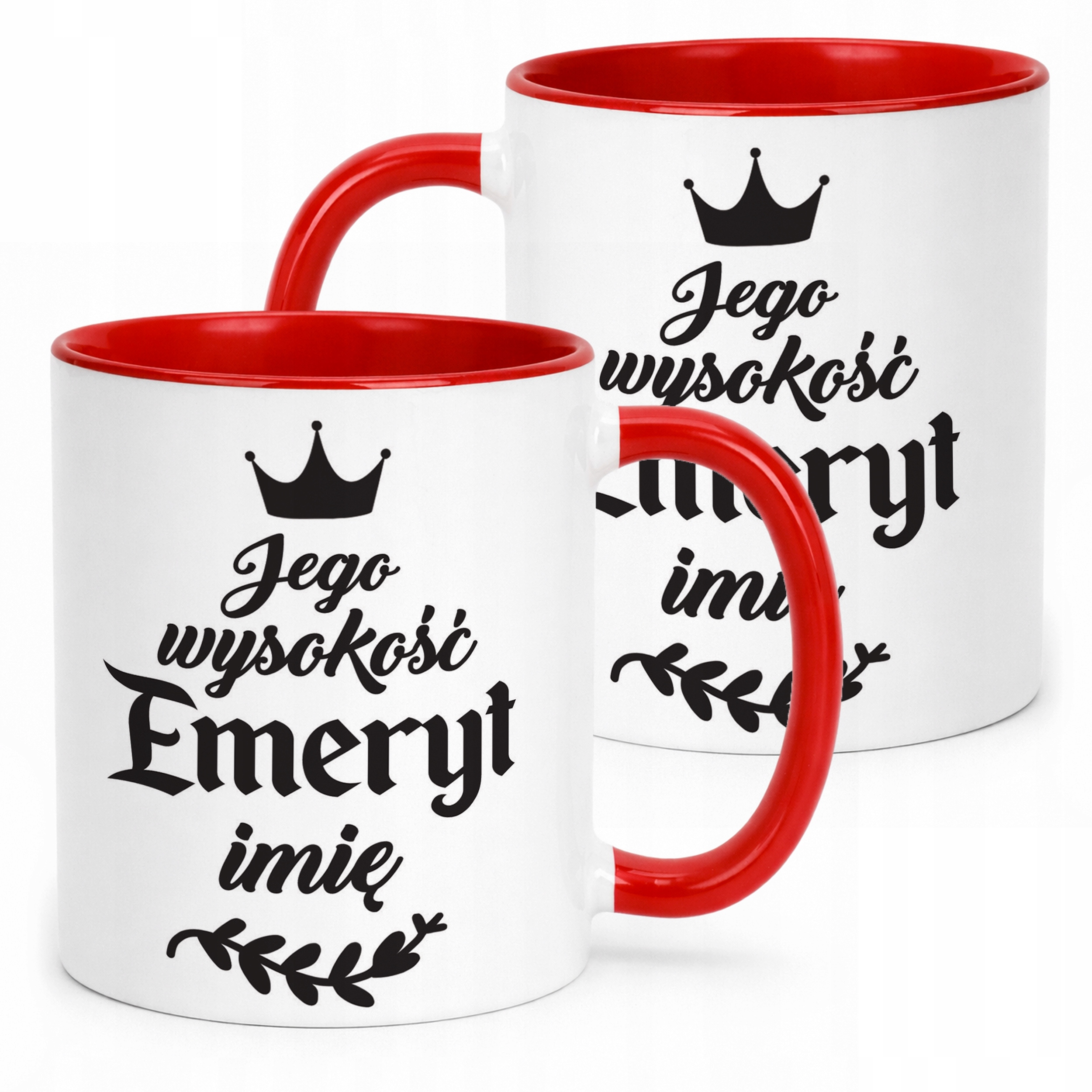 Kubek Czerwony Personalizowany z okazji Emerytury Dla Emeryta Prezent