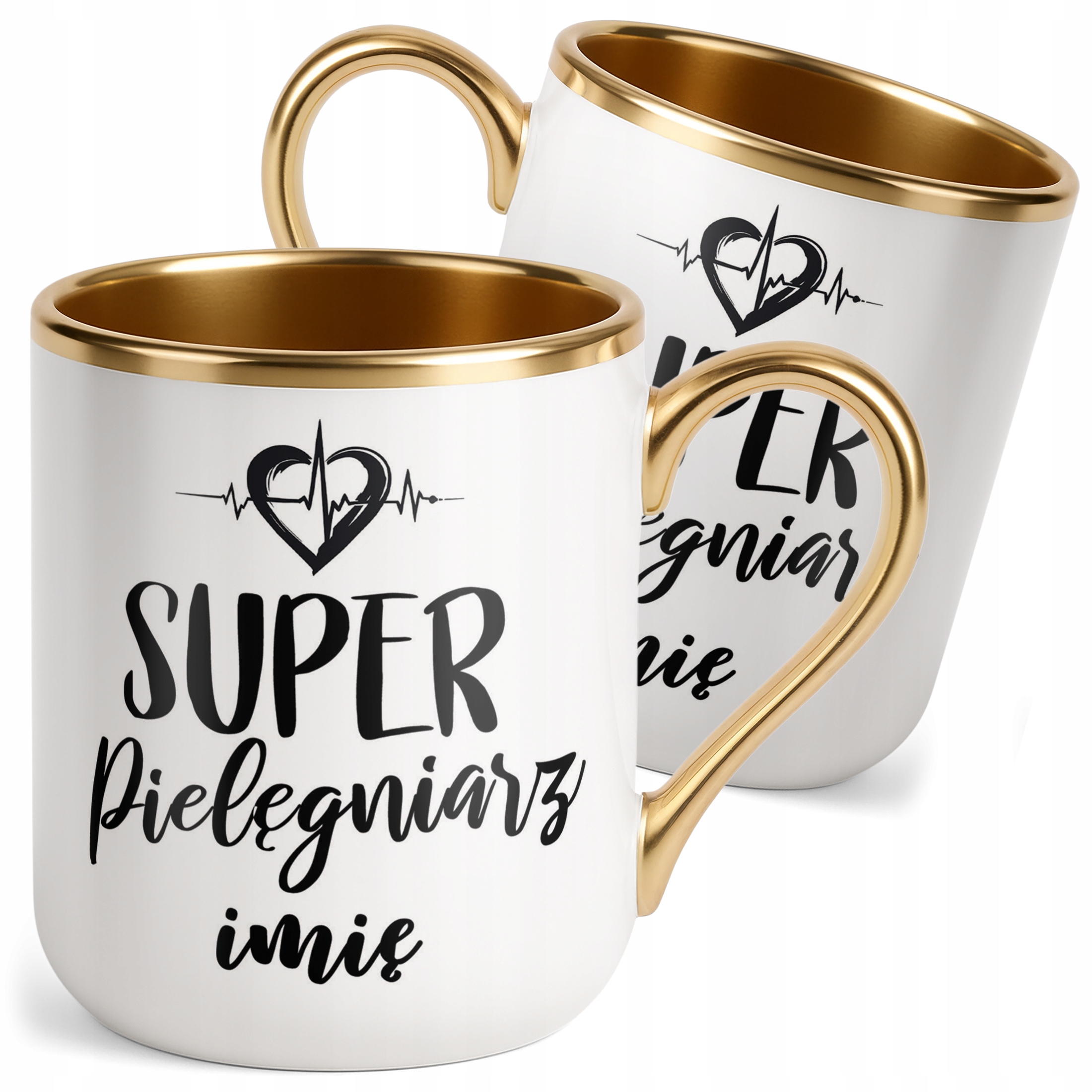 Kubek Premium Złoty Personalizowany Super Pielęgniarz Prezent Upominek