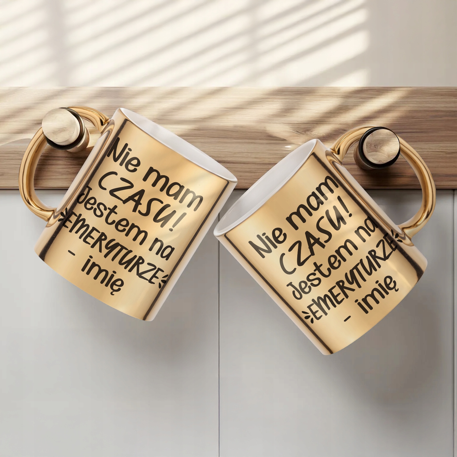 Złoty Kubek ceramiczny Personalizowany z okazji Emerytury Dla Emeryta