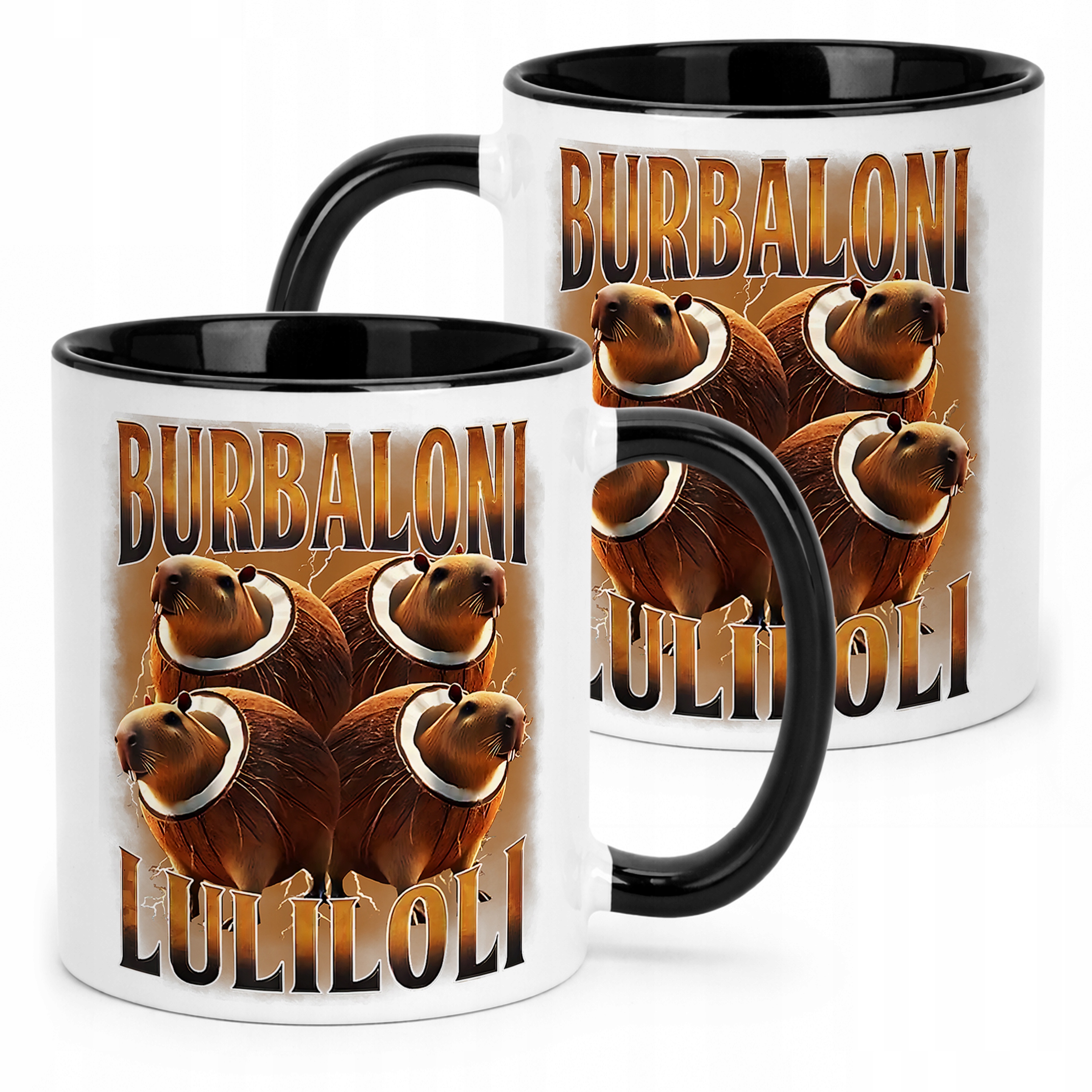 Kubek Czarny Burbaloni Lulioli viral tiktok brainrot mem