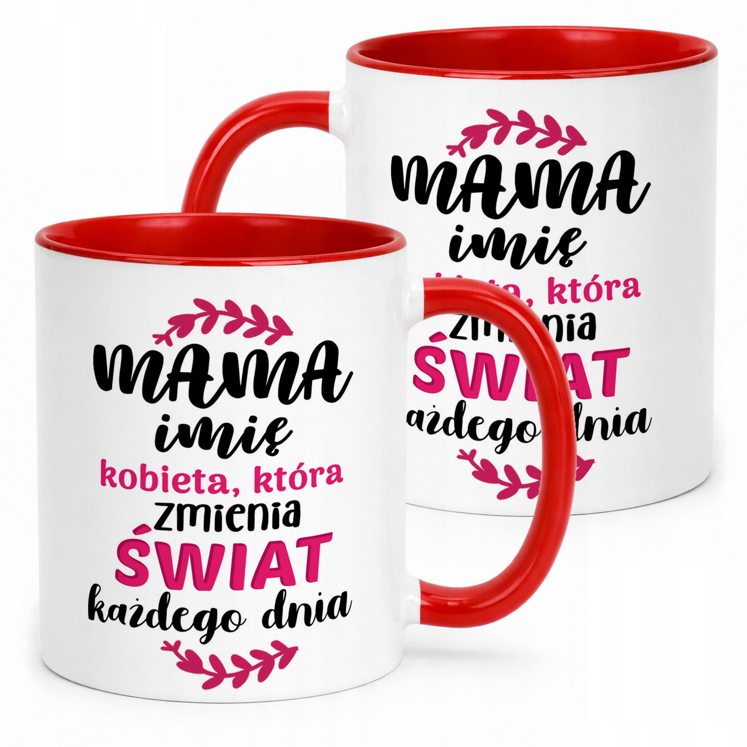 Kubek Czerwony Personalizowany Dzień Matki Dla Mamy Prezent Upominek