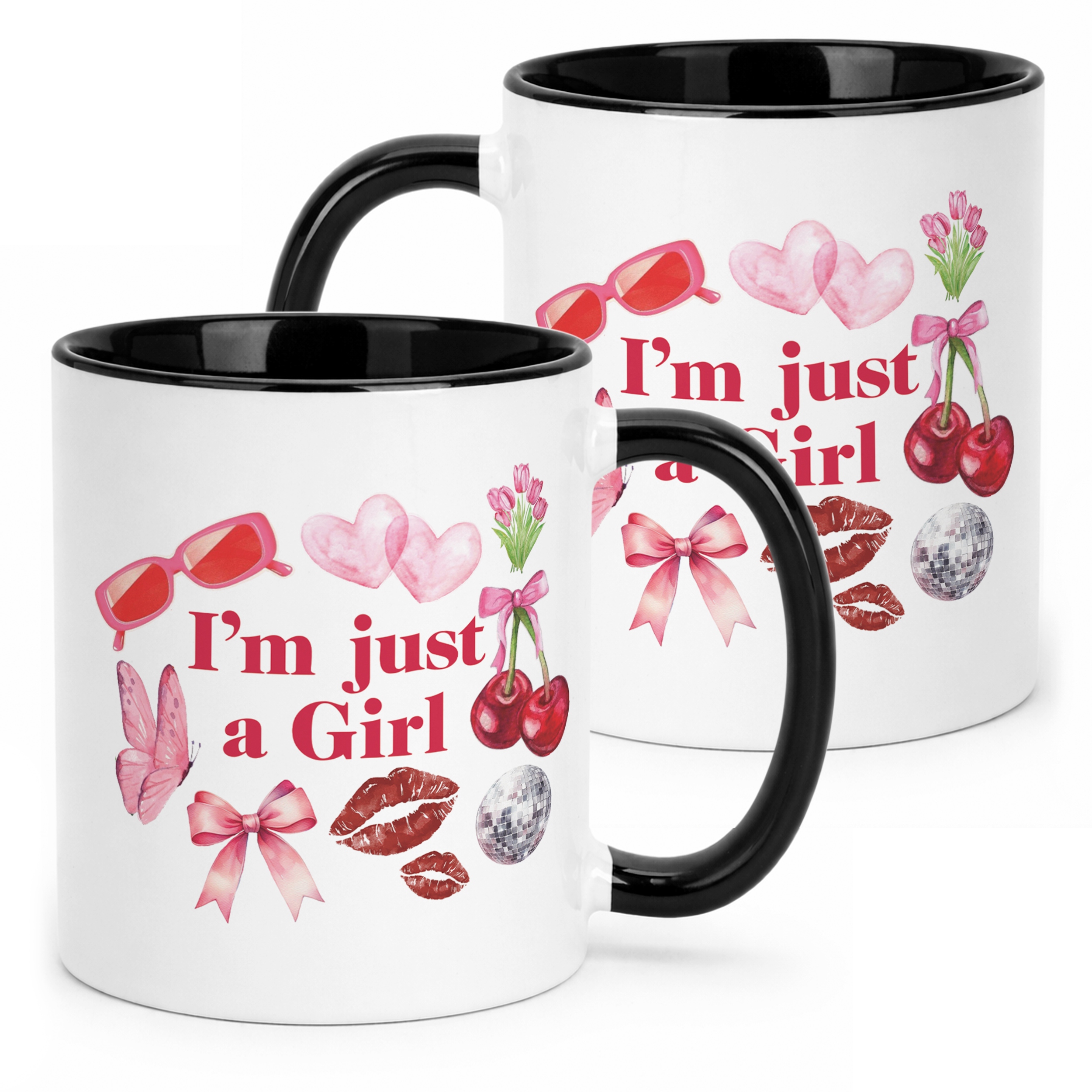 Kubek Czarny I’m Just A Girl Dla Dziewczyny Prezent Upominek