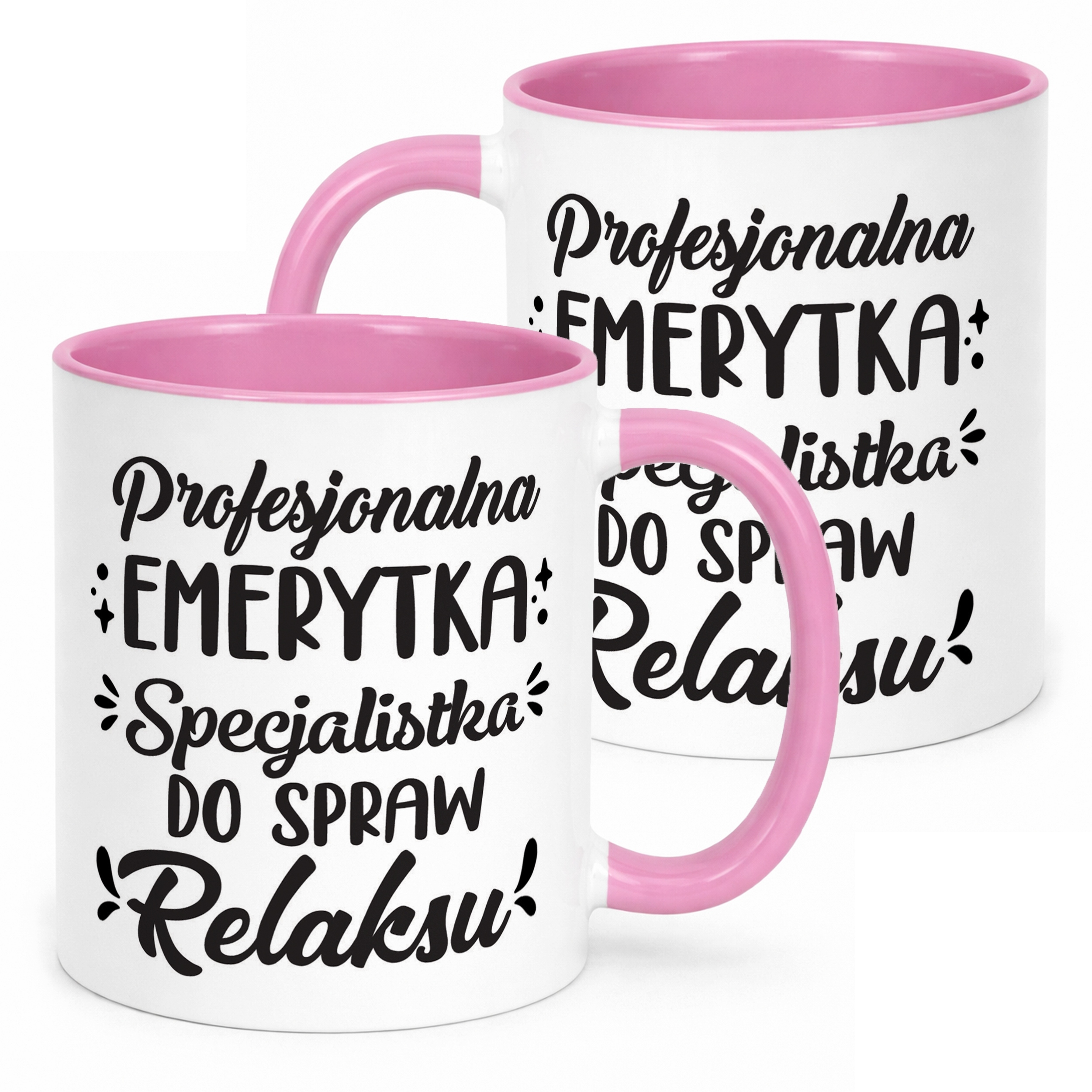 Kubek Różowy z okazji Emerytury Dla Emerytki Prezent Upominek