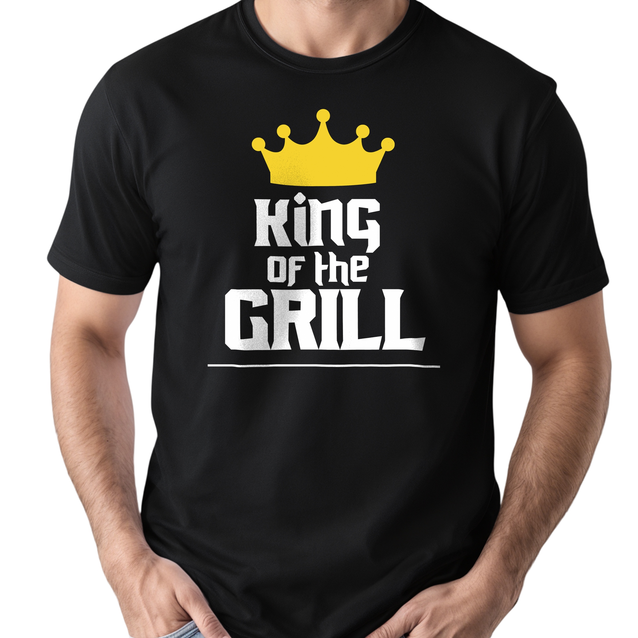 Koszulka czarna męska King Of The Grill Zabawny Prezent