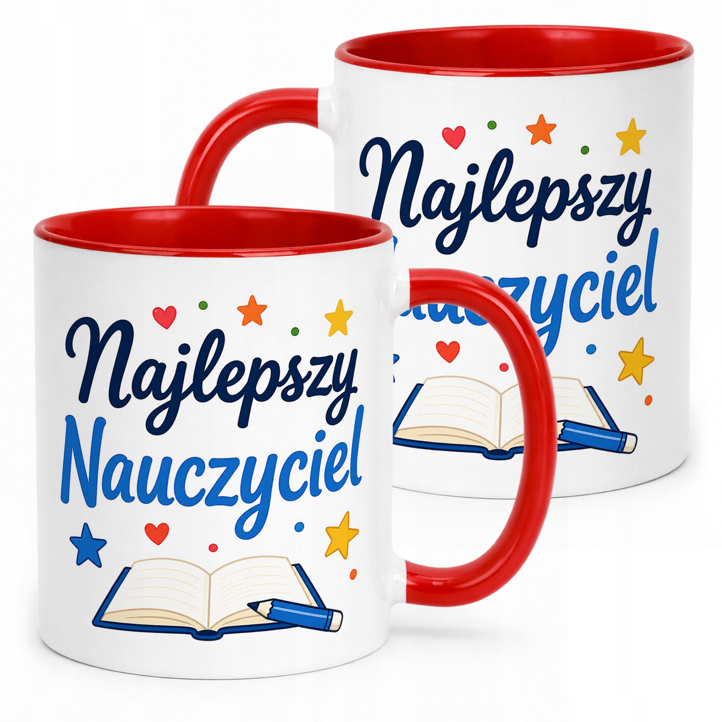 Kubek Czerwony Dzień Nauczyciela Dla Nauczyciela Prezent Upominek