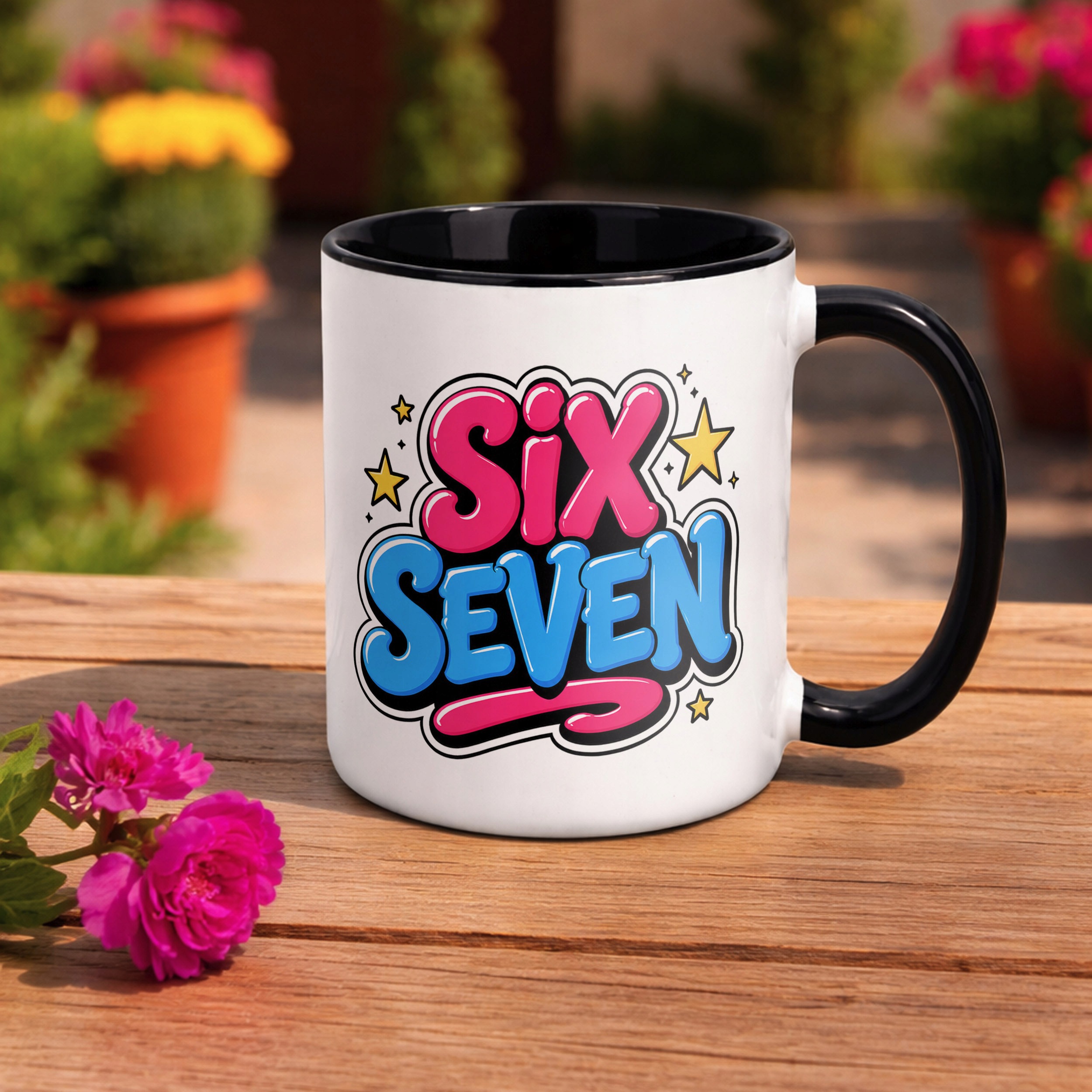 Zestaw Plecak Worek Kubek Czarny Z Nadrukiem SIX SEVEN Dla Dzieci