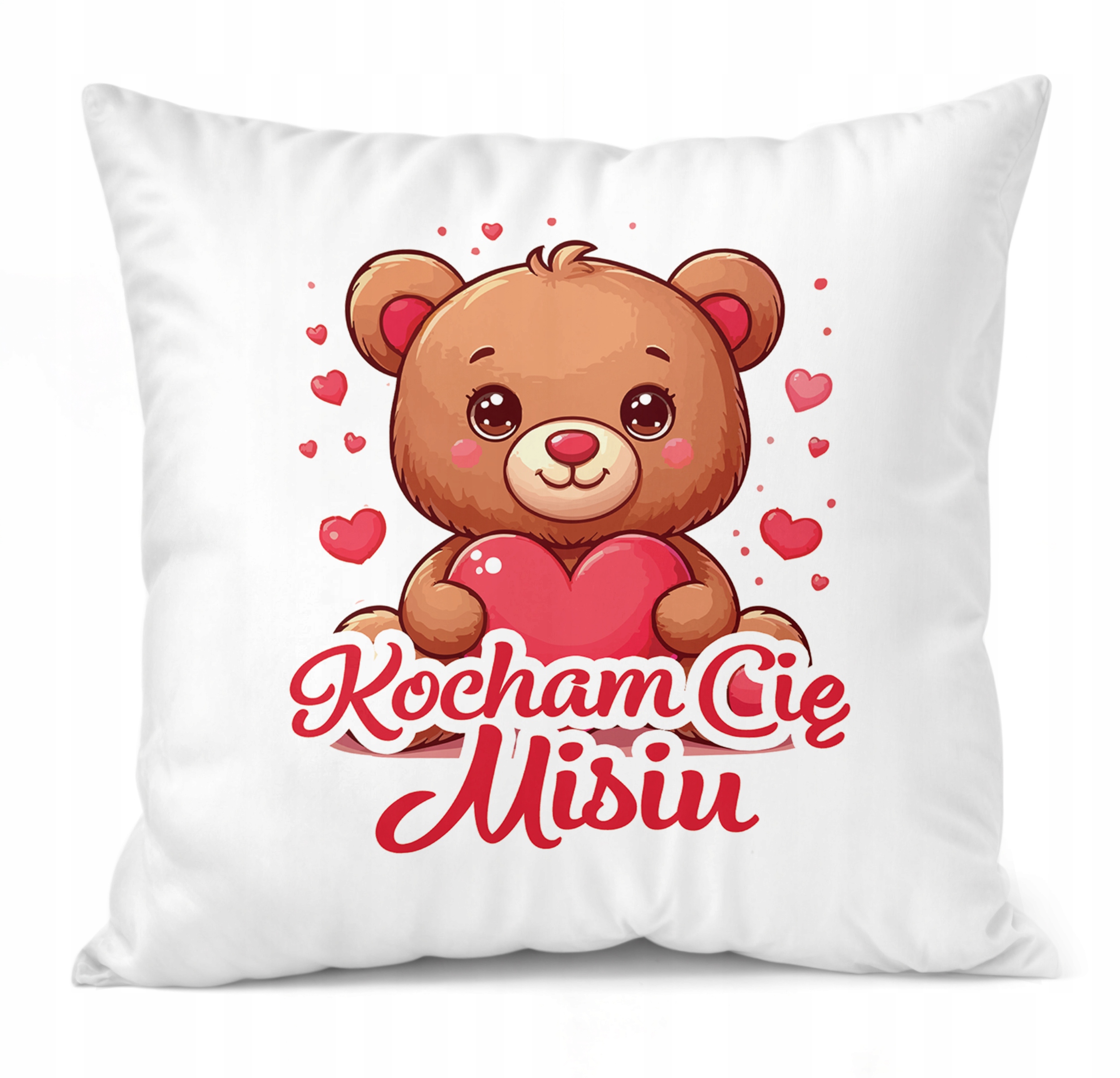 Zestaw Kubek + Poduszka 38×38 cm Walentynki Kocham Cię Misiu Miś Prezent