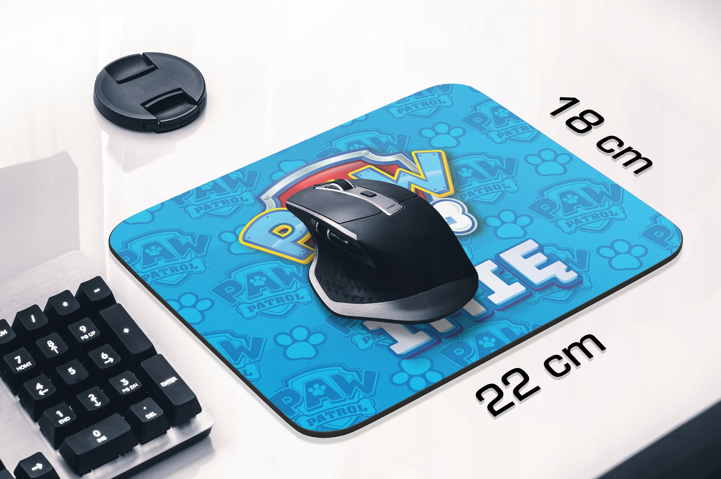 Podkładka pod mysz 22×18 cm personalizowana Psi Patrol z twoim imieniem