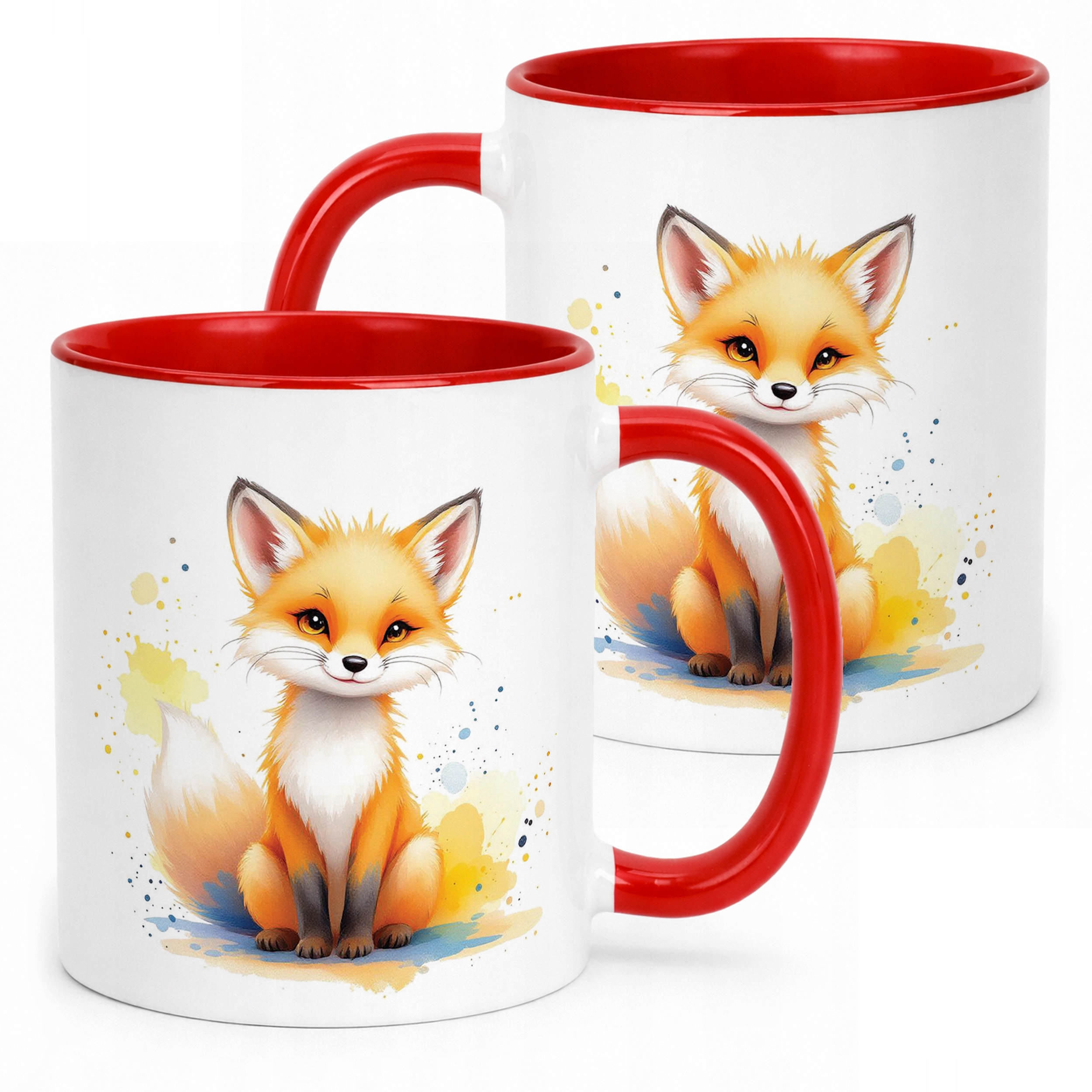 Kubek ceramiczny Lis Zwierzak Słodki Dla Dzieci Prezent
