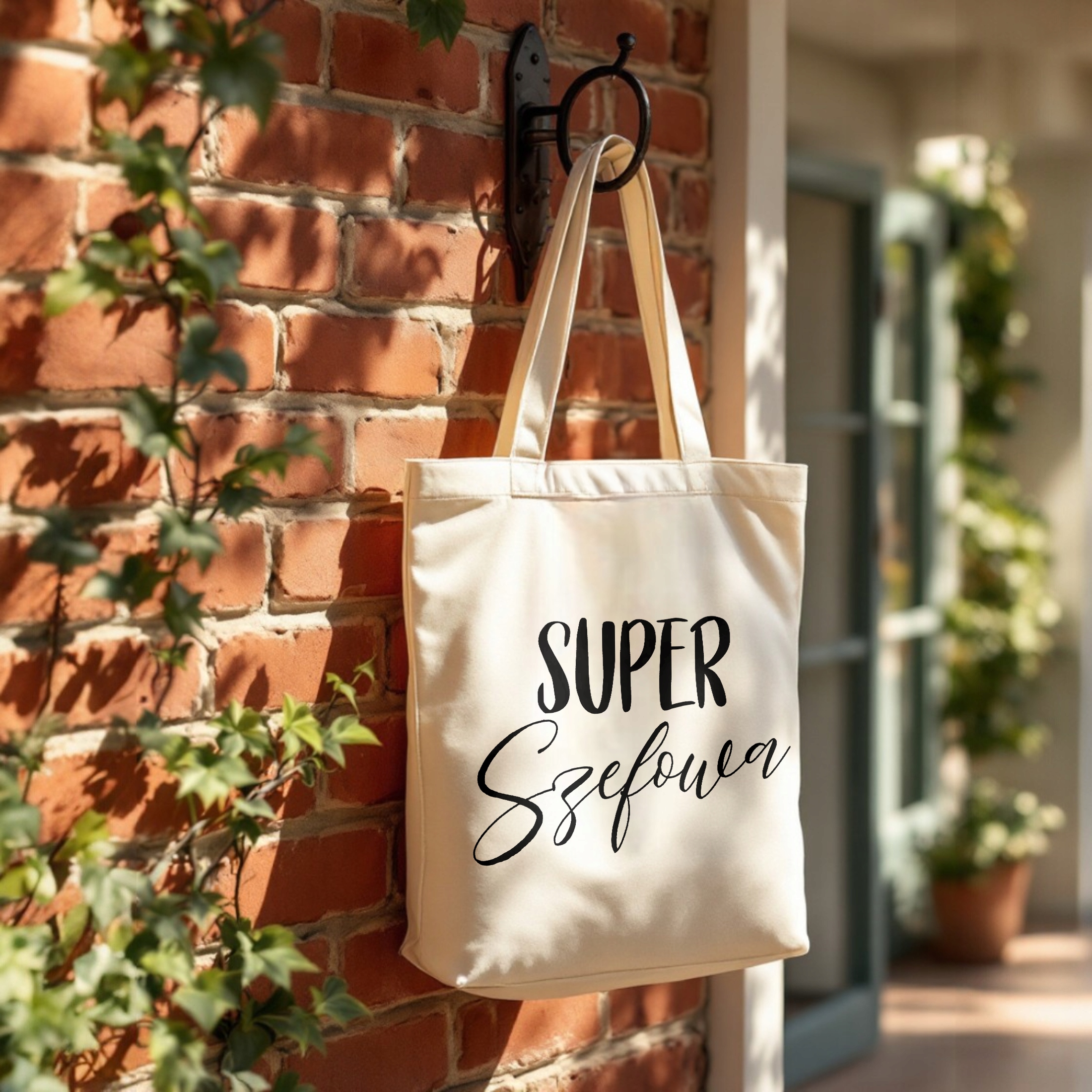 Torba bawełniana premium Super Szefowa Zabawny Prezent