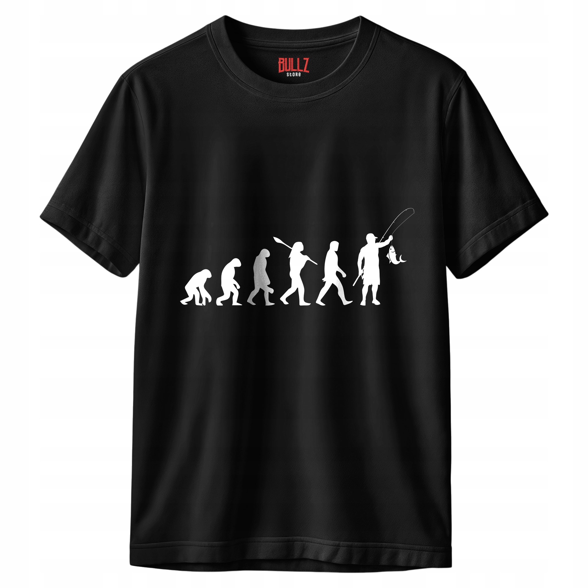 Koszulka czarna męska Dla Wędkarza Wędkowanie Ryby Prezent