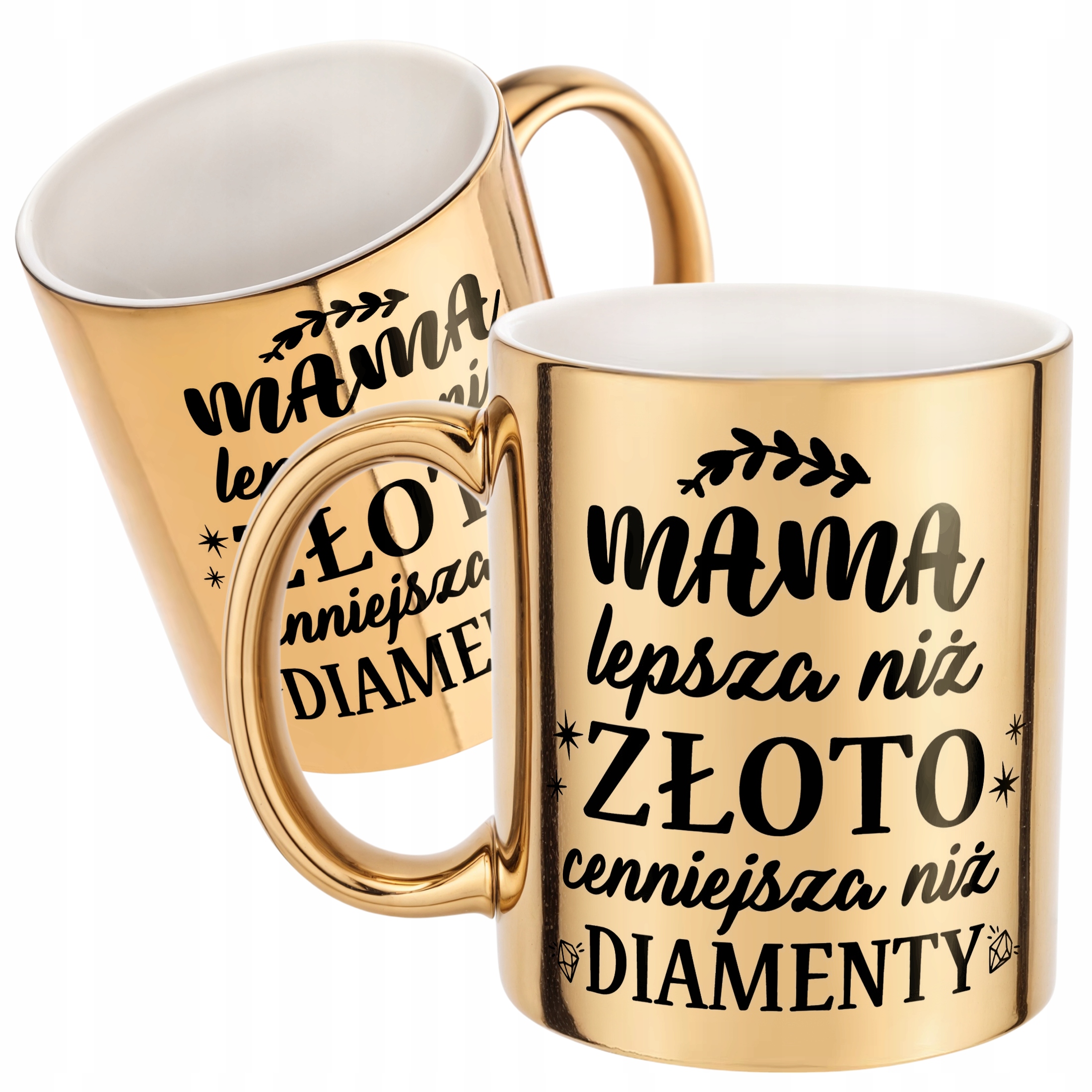 Złoty Kubek ceramiczny Dzień Matki Dla Mamy Lepsza Niż Złoto