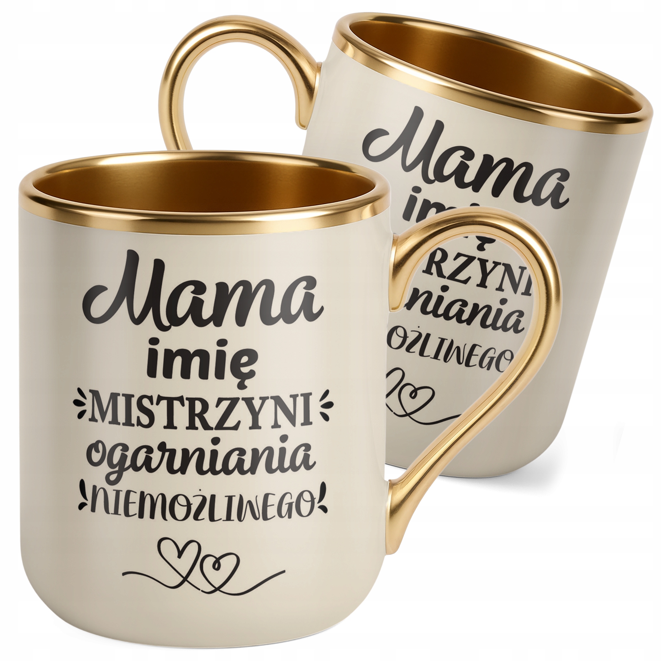 Kubek Premium Złoty Ecru Personalizowany Dzień Matki Dla Mamy