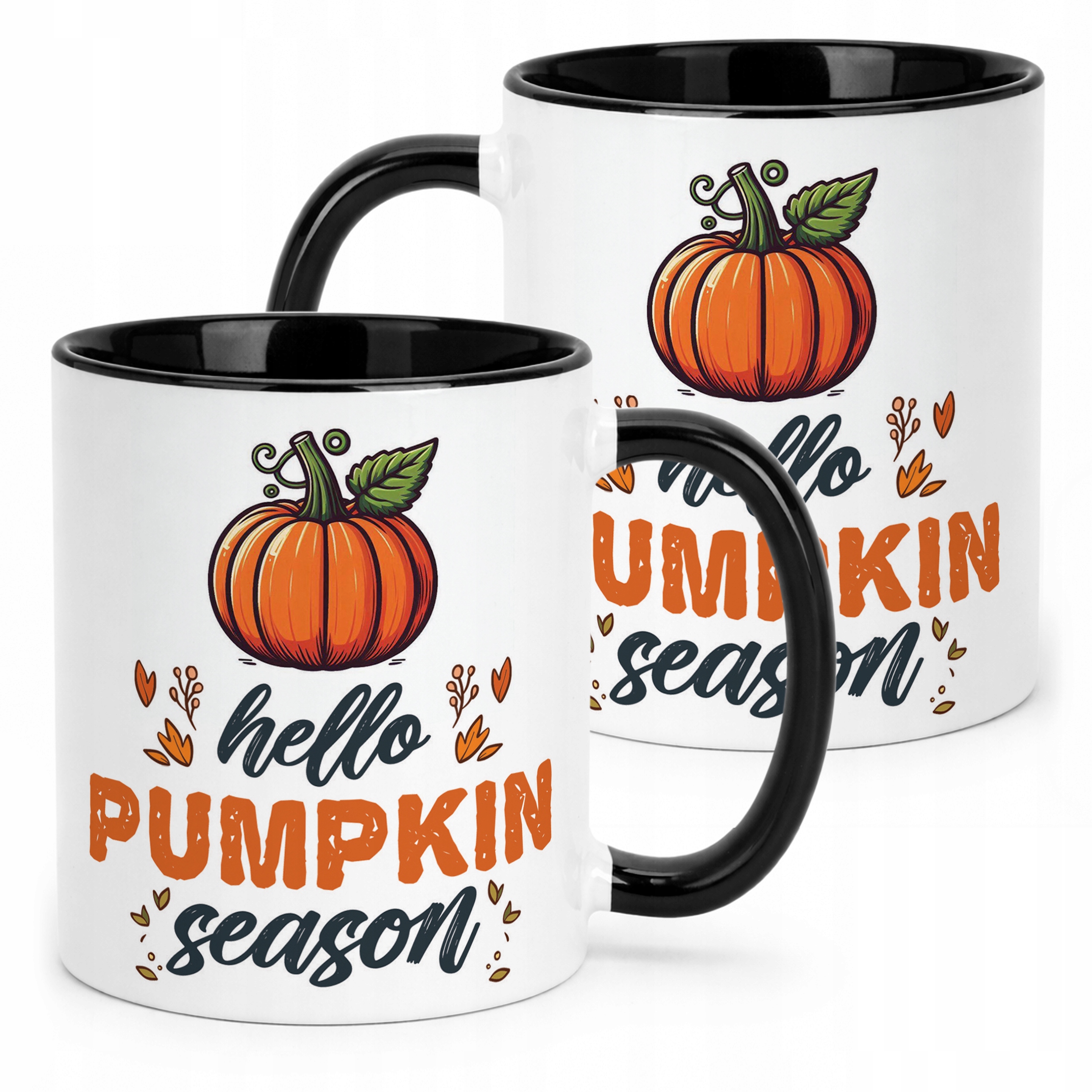 Kubek Czarny Jesienny Jesień Hello Pumpkin Dynia Prezent