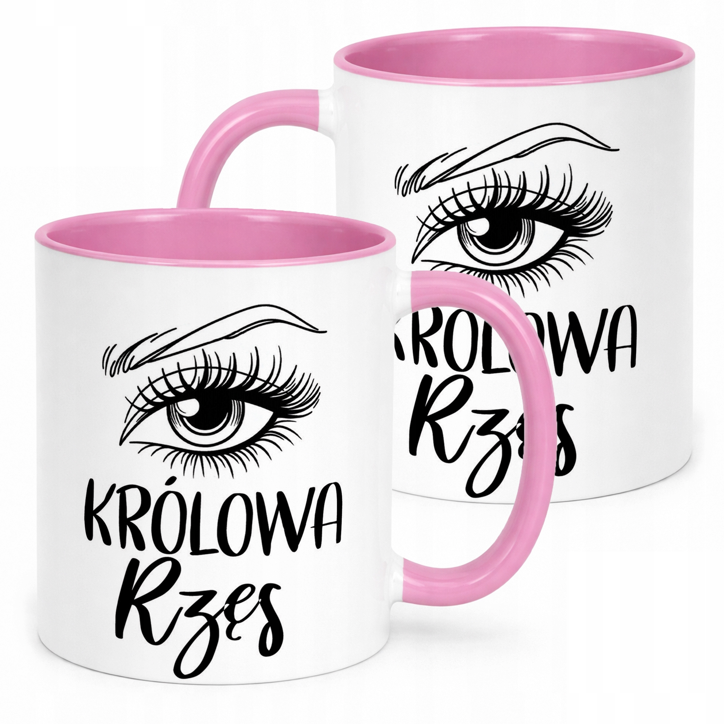 Kubek Różowy Królowa Rzęs Dla Stylistki Rzęs Prezent