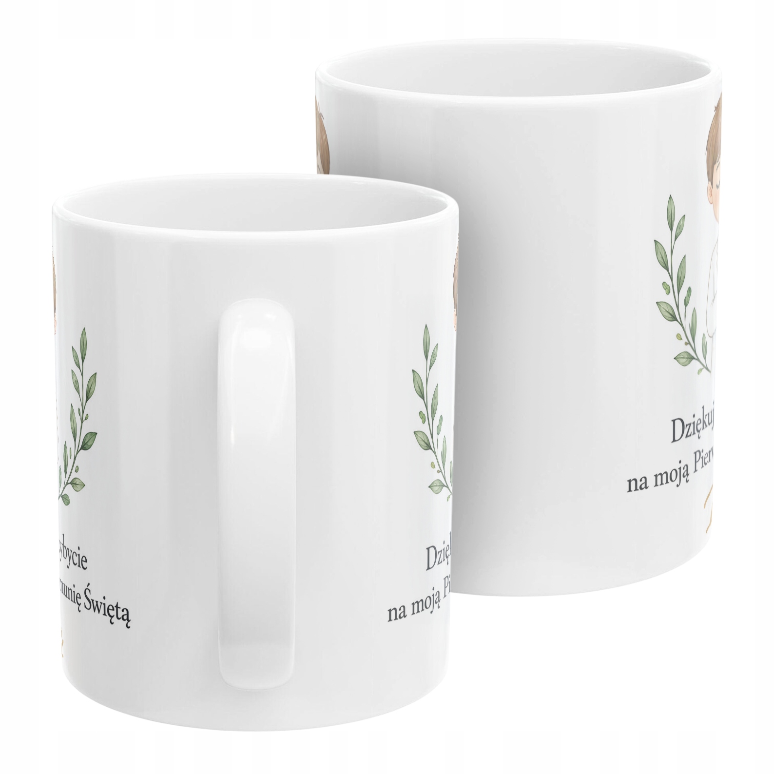 Kubek ceramiczny z imieniem dziecka Komunia Święta dla gości