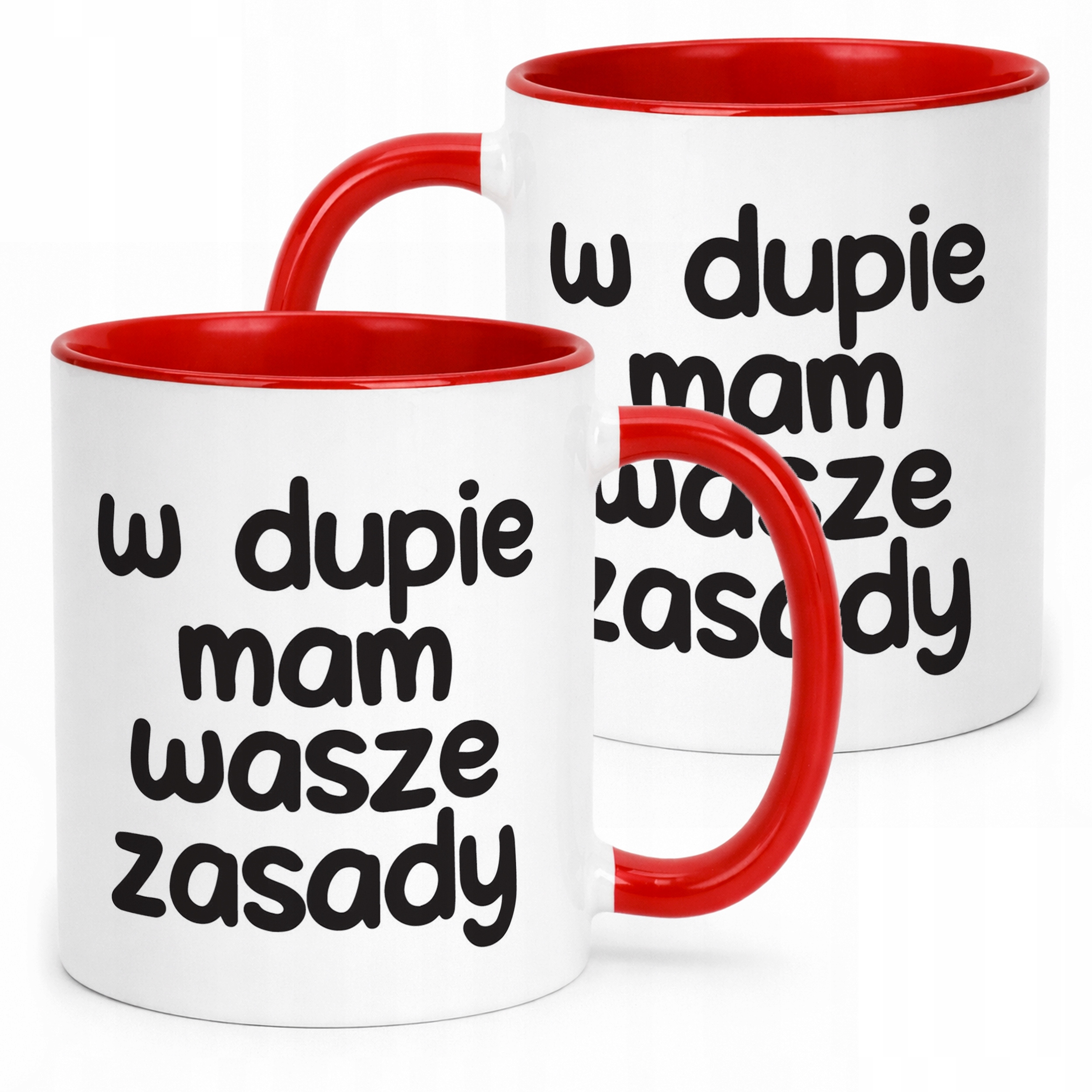 Kubek Czerwony W D*pie Mam Wasze Zasady Śmieszny Zabawny Prezent