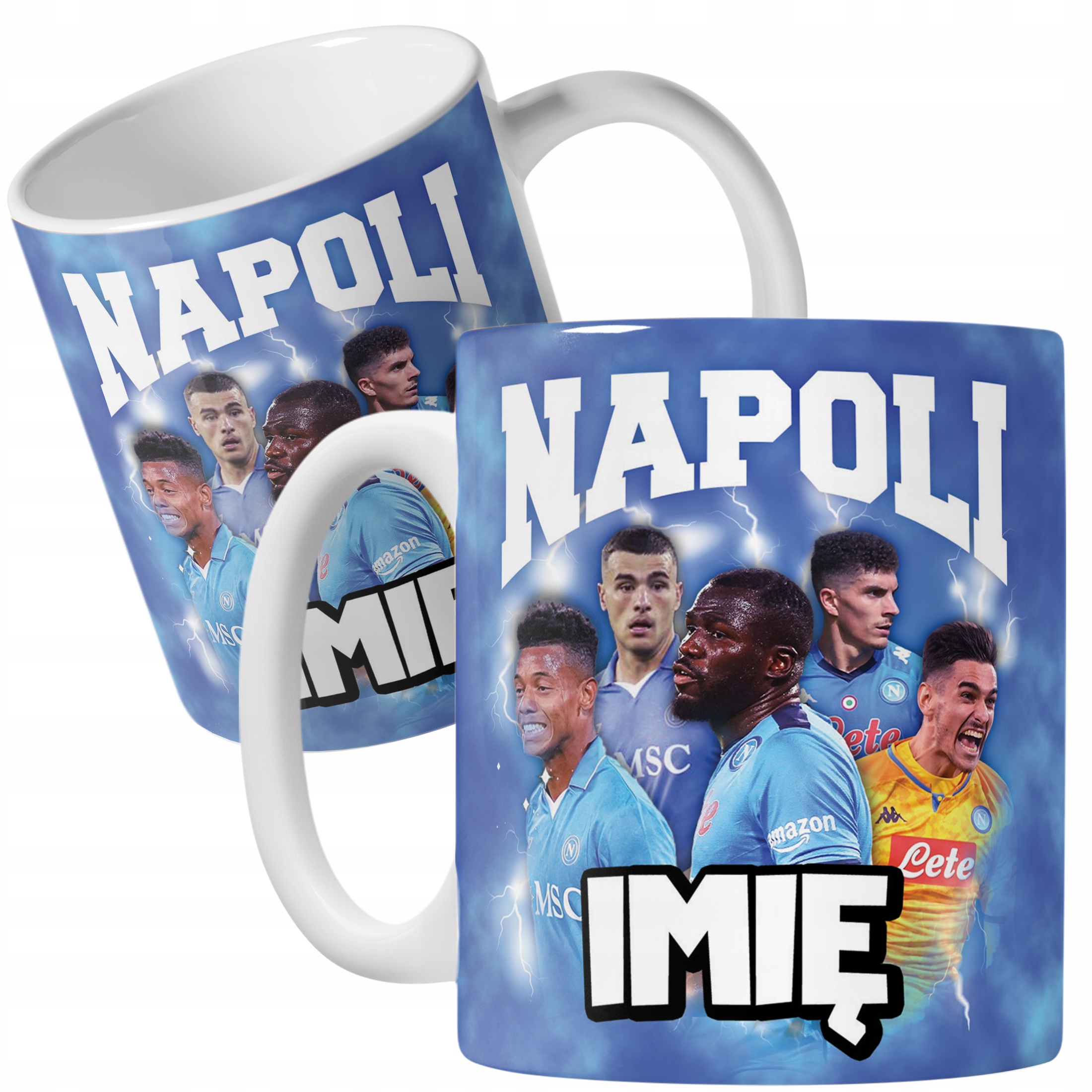 Zestaw personalizowany Kubek + Plecak Napoli Lukaku Neres Di Lorenzo