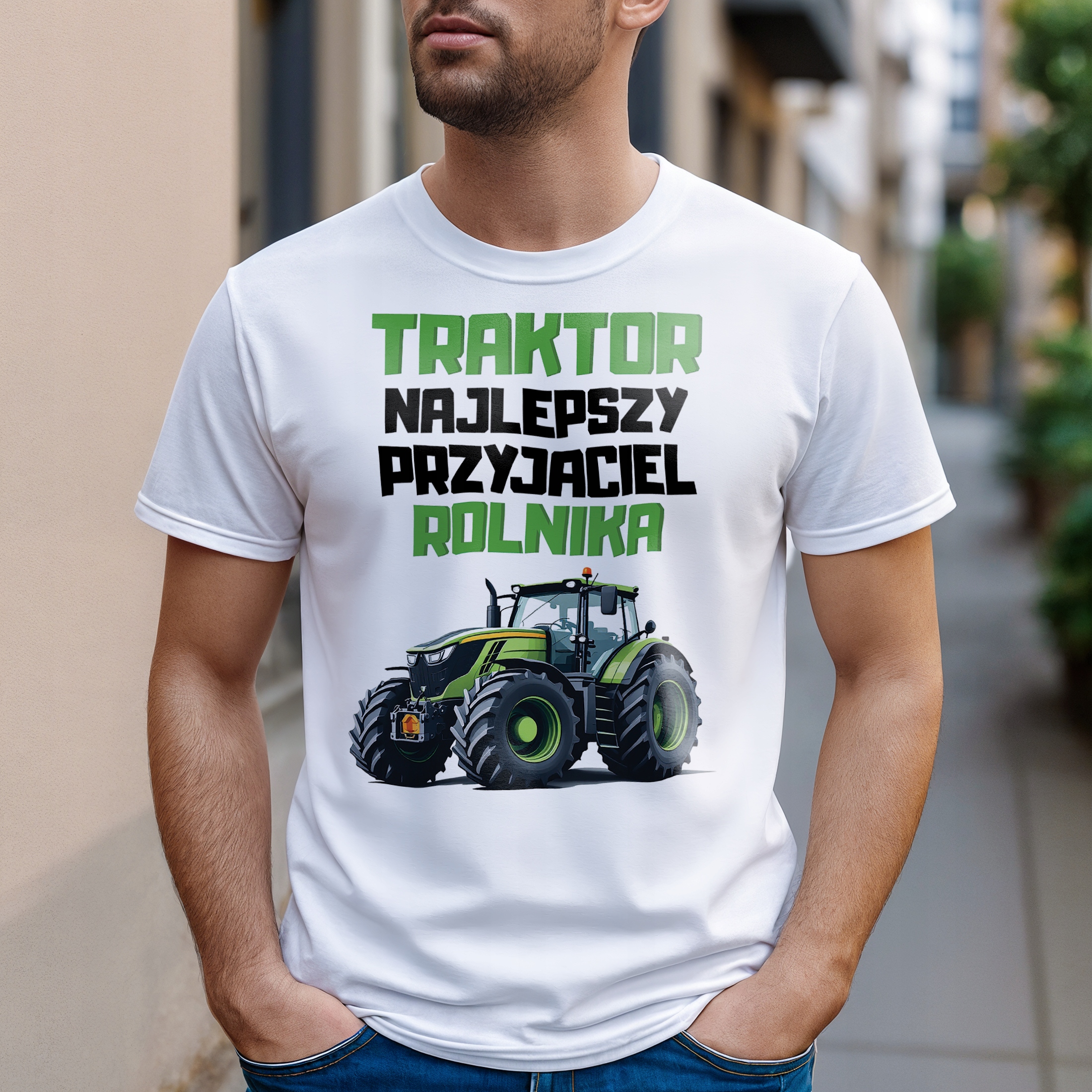 Koszulka biała męska Dla Rolnika Zabawny Prezent Upominek r. 3XL