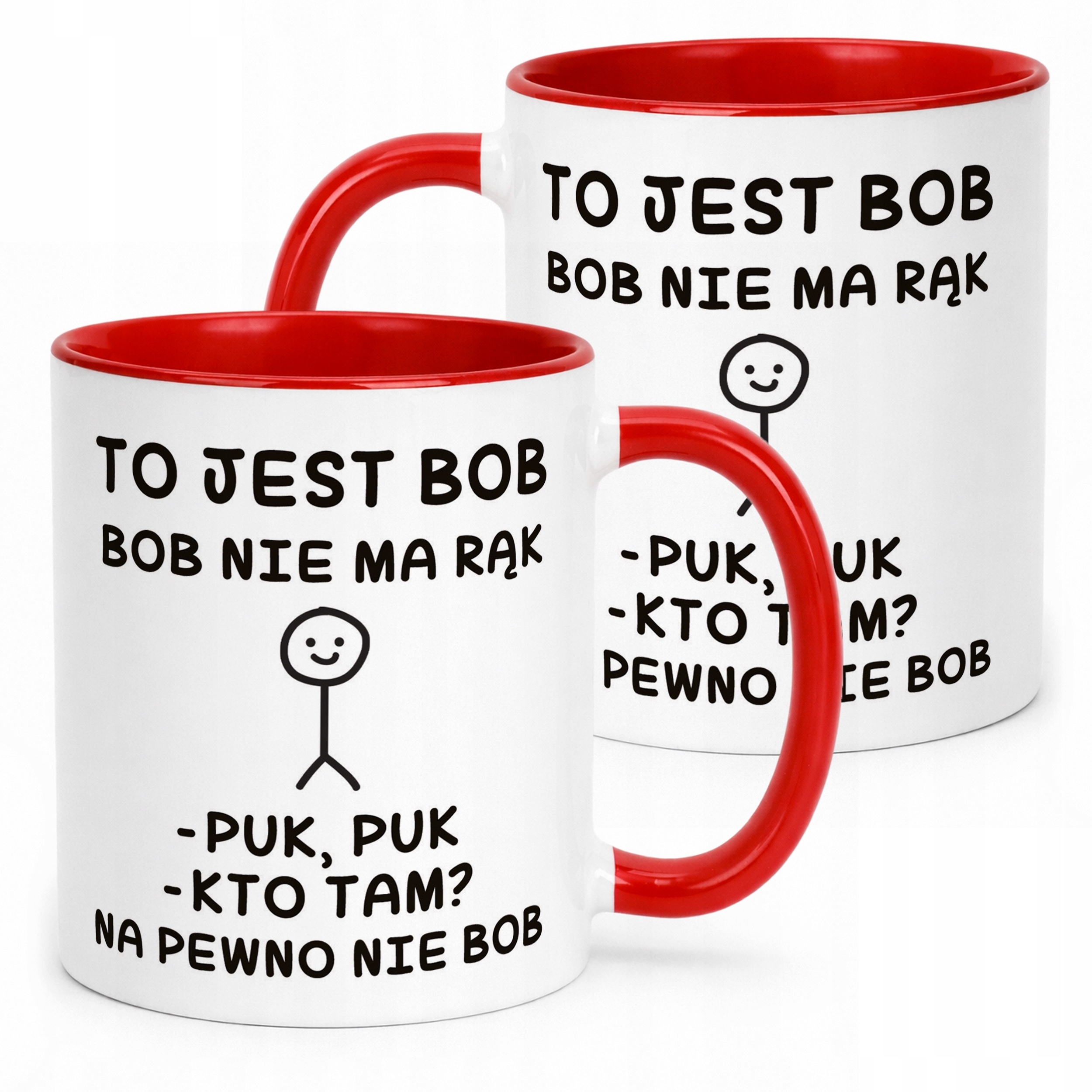 Kubek Czerwony To Jest Bob Nie Ma Rąk Śmieszny Zabawny Prezent