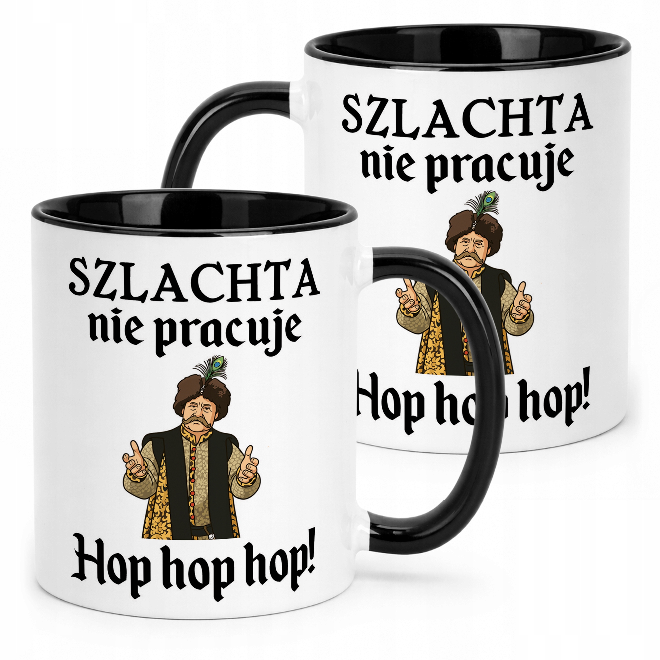 Kubek Czarny 1670 Szlachta Nie Pracuje Hop Hop Hop Jan Paweł Prezent