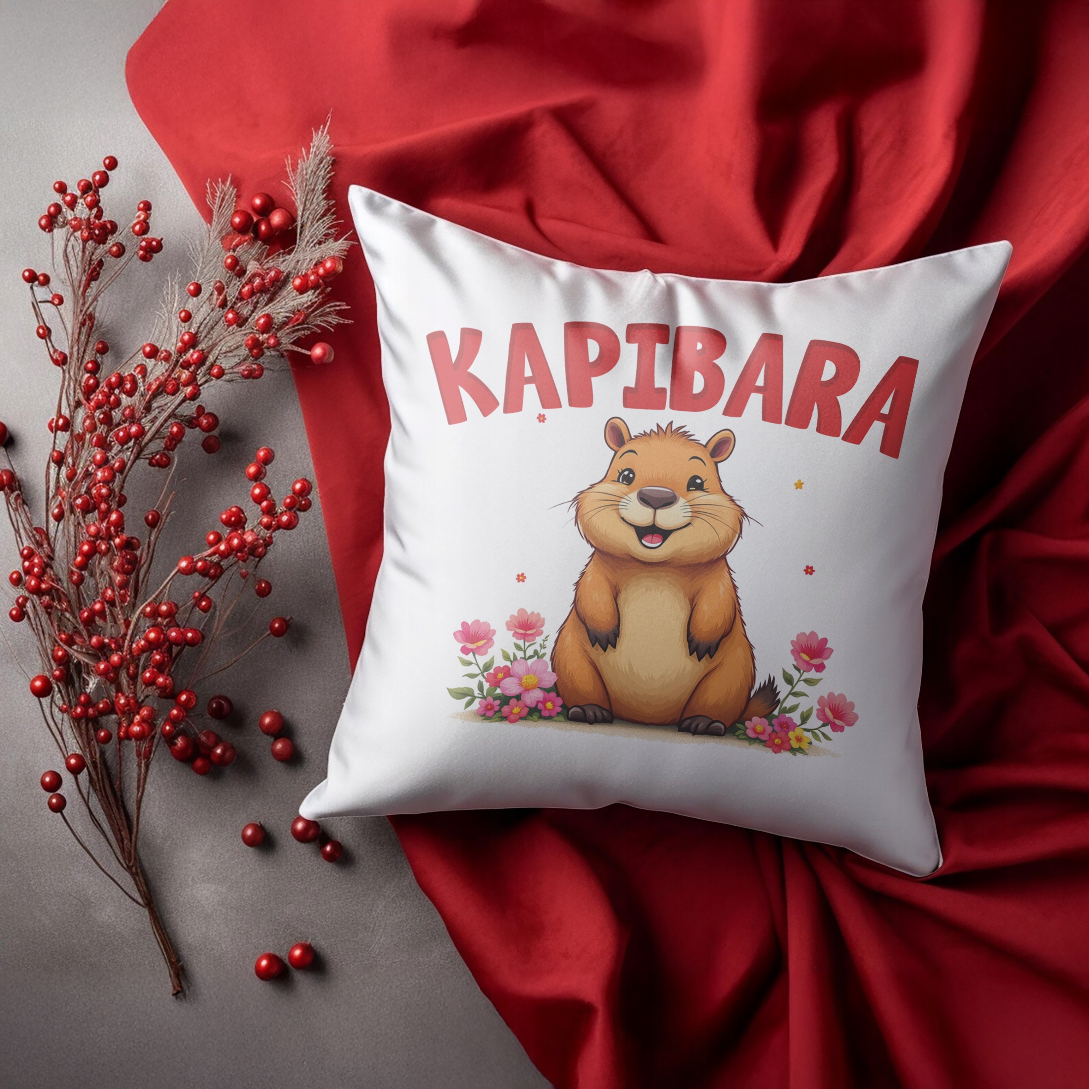 Poduszka 38x38cm Kapibara Capybara Zwierzak Dla Dzieci Prezent