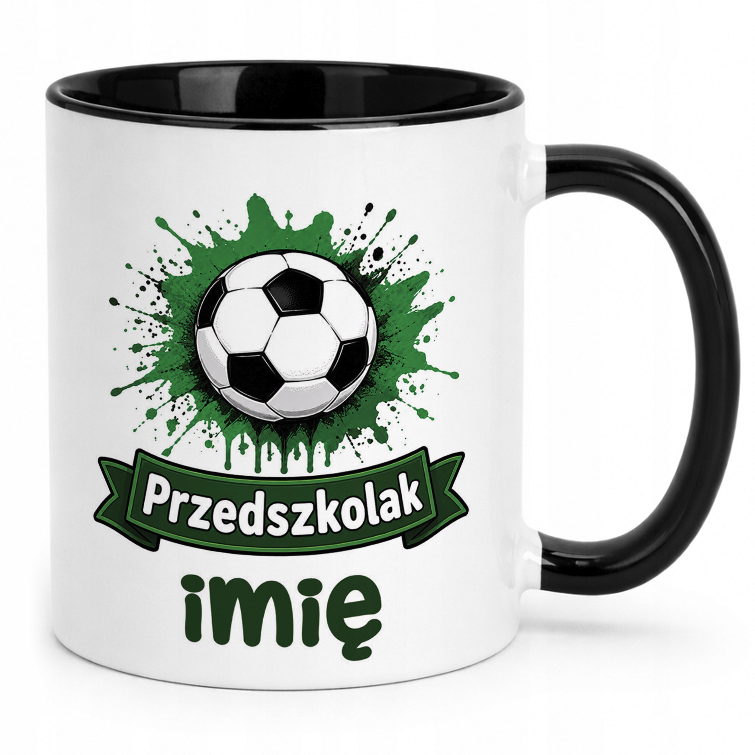 Zestaw Personalizowany Kubek Czarny Poduszka Piłka nożna
