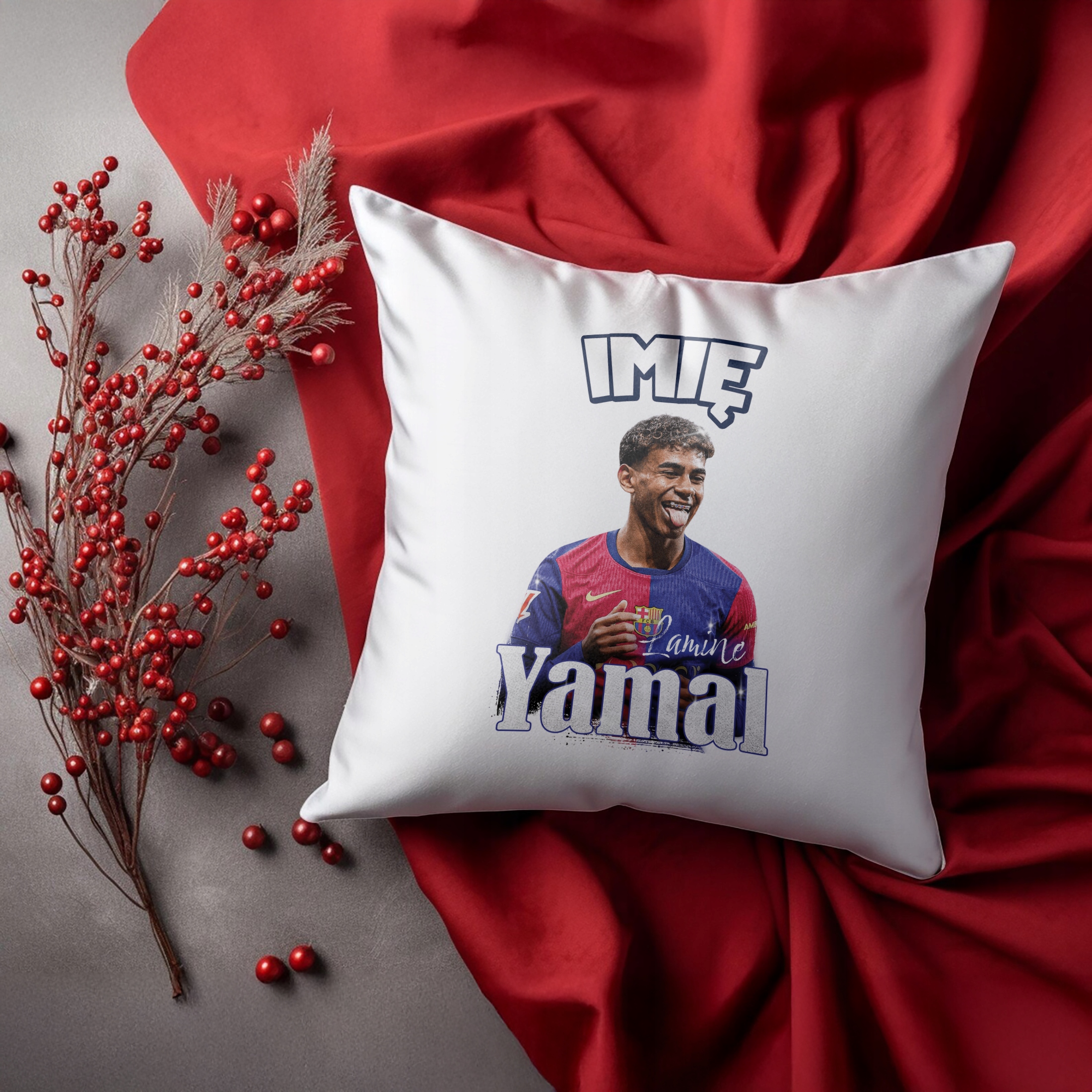 Zestaw personalizowany Kubek Piłkarski + Poduszka Yamal FC Barcelona